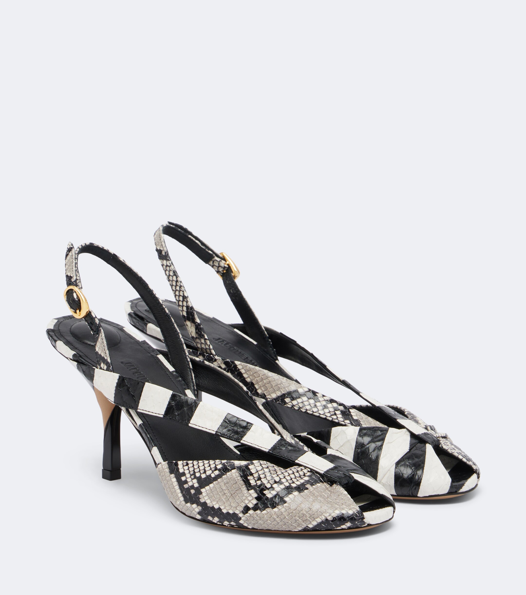 Jacquemus Jacquemus Poisson snake-effect leather slingbacks