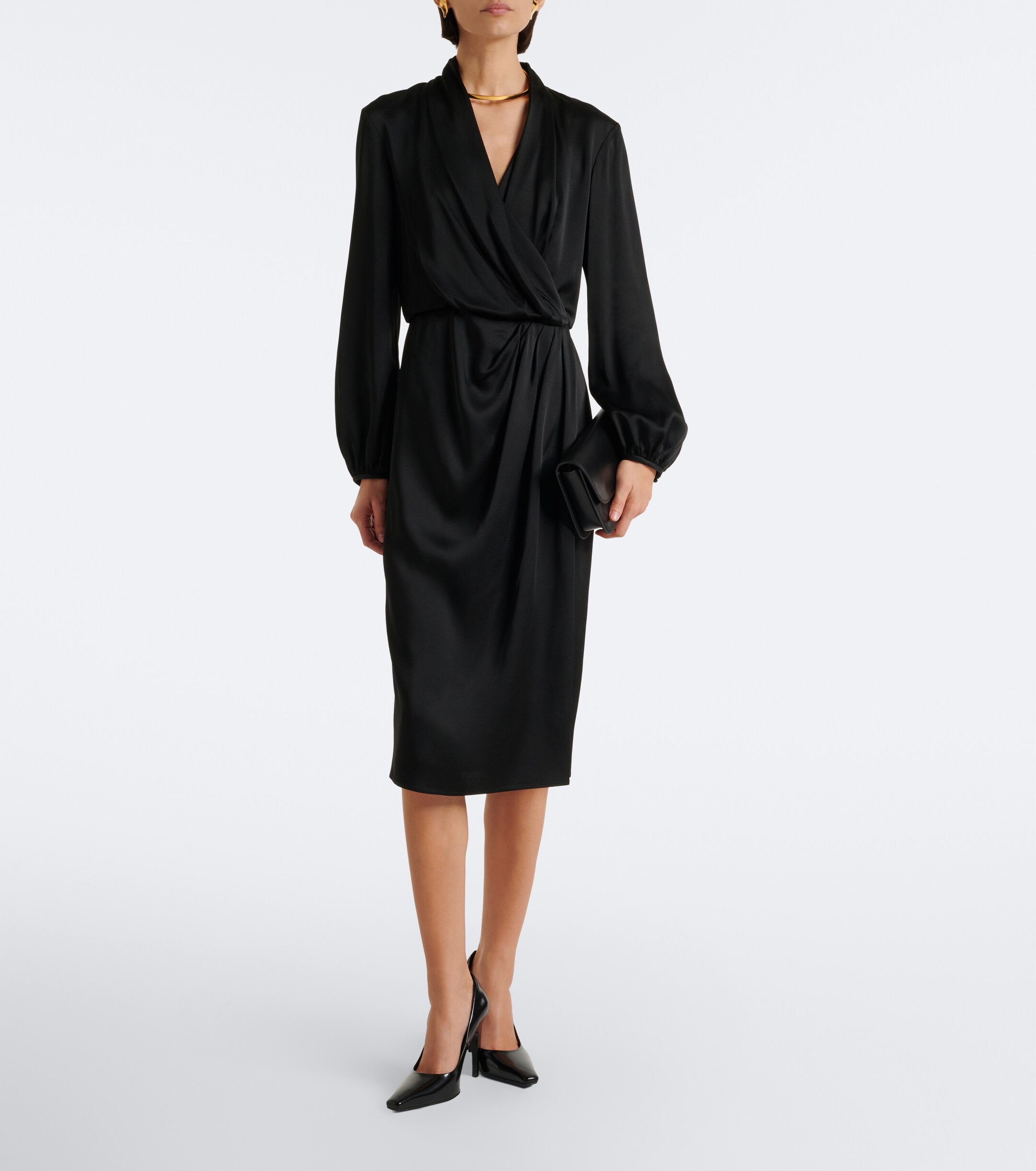 Max Mara Max Mara Elegante draped satin midi dress