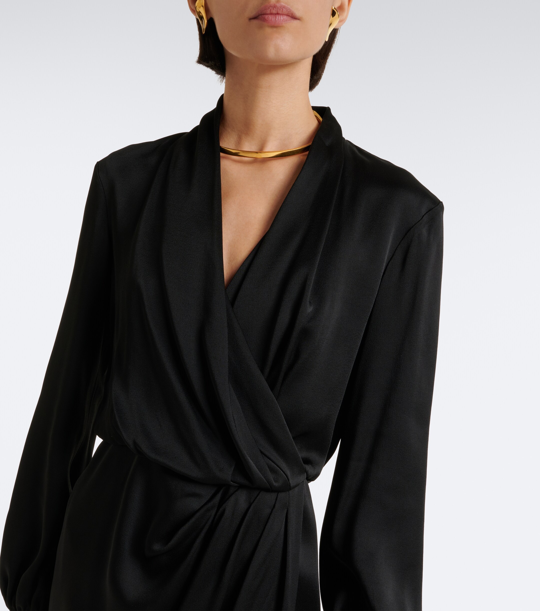 Max Mara Max Mara Elegante draped satin midi dress