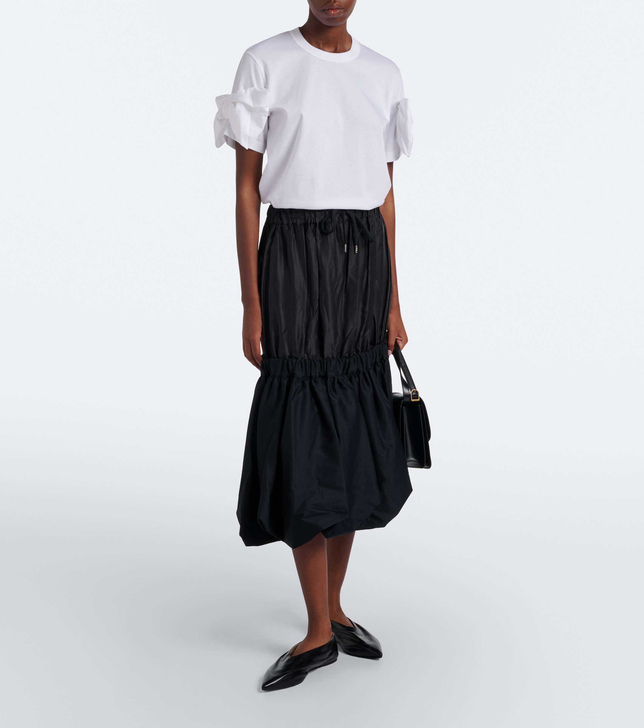 Noir Kei Ninomiya Noir Kei Ninomiya Bow-detail cotton jersey T-shirt
