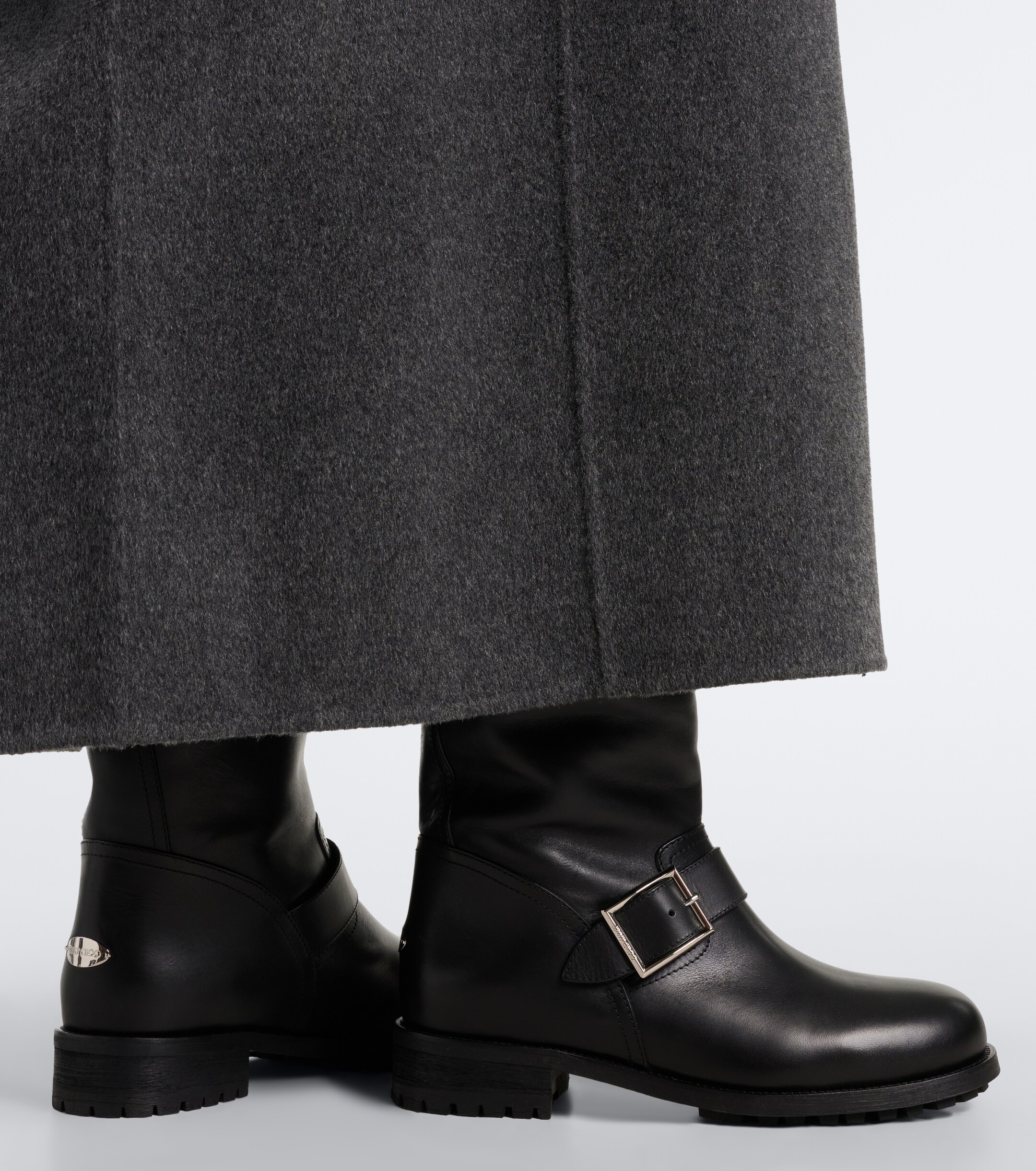 JIMMY CHOO Jimmy Choo Biker shearling-lined leather mid-calf boots
