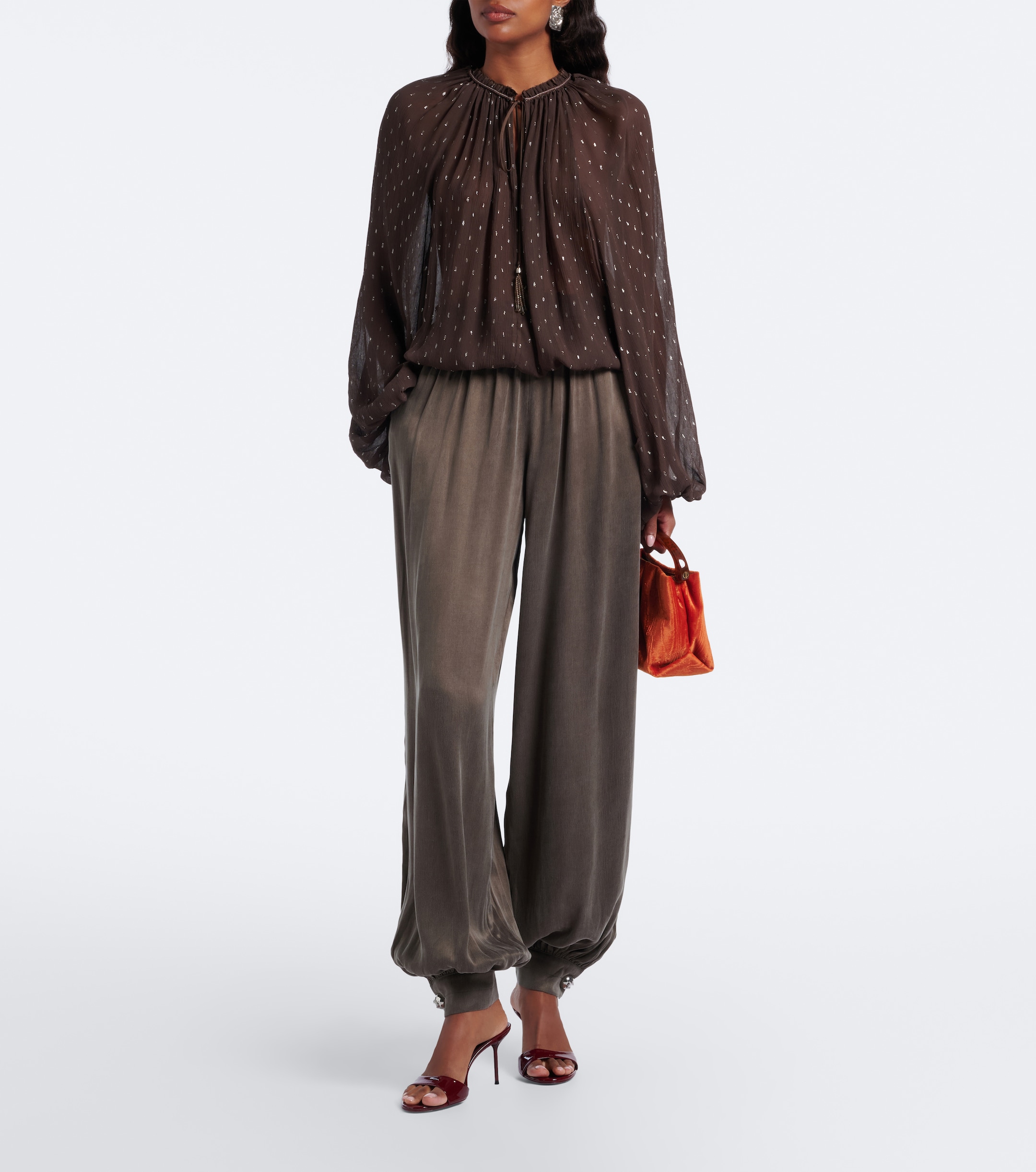 Jacques Wei Jacques Wei Leather-trimmed balloon pants