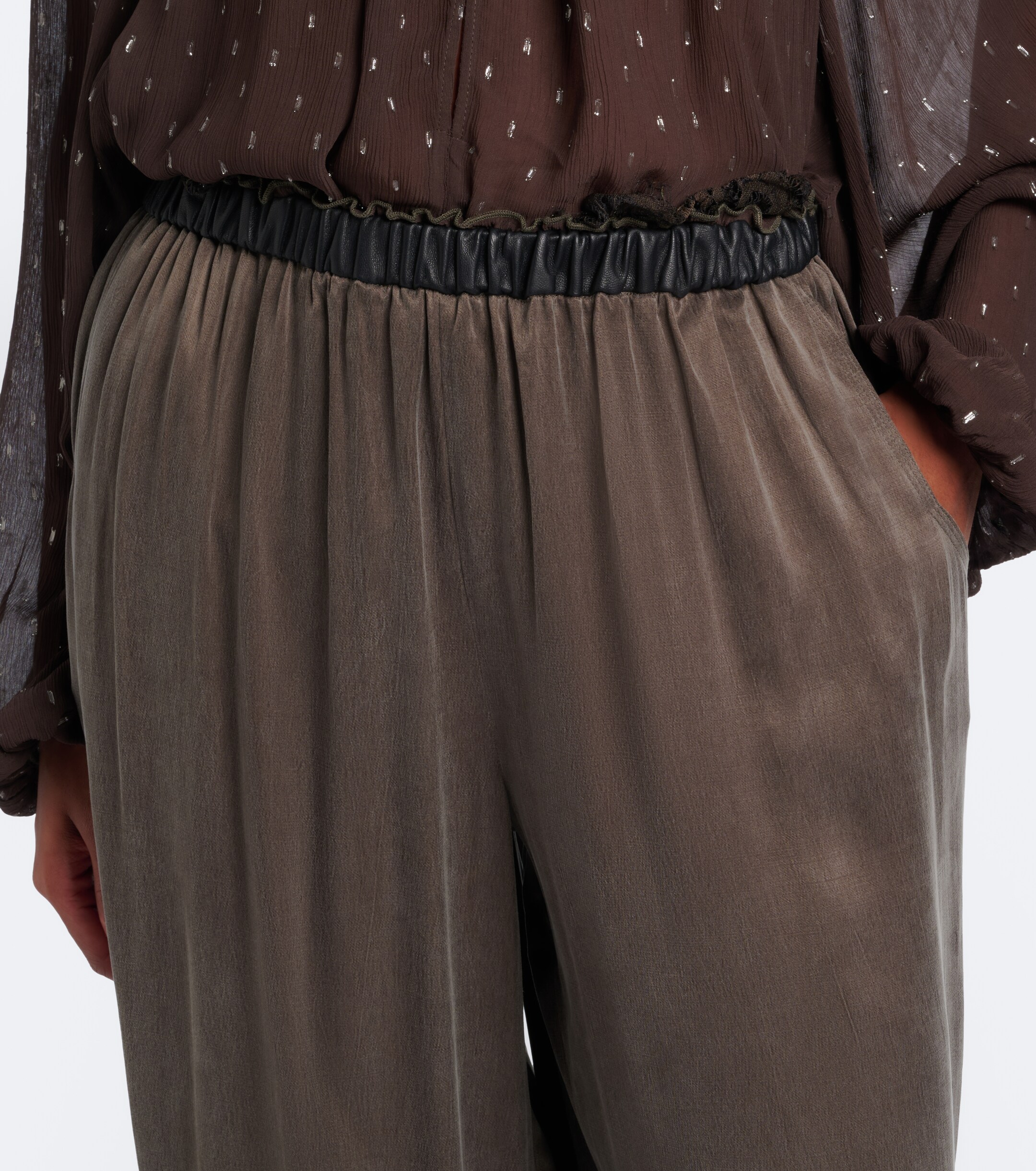 Jacques Wei Jacques Wei Leather-trimmed balloon pants