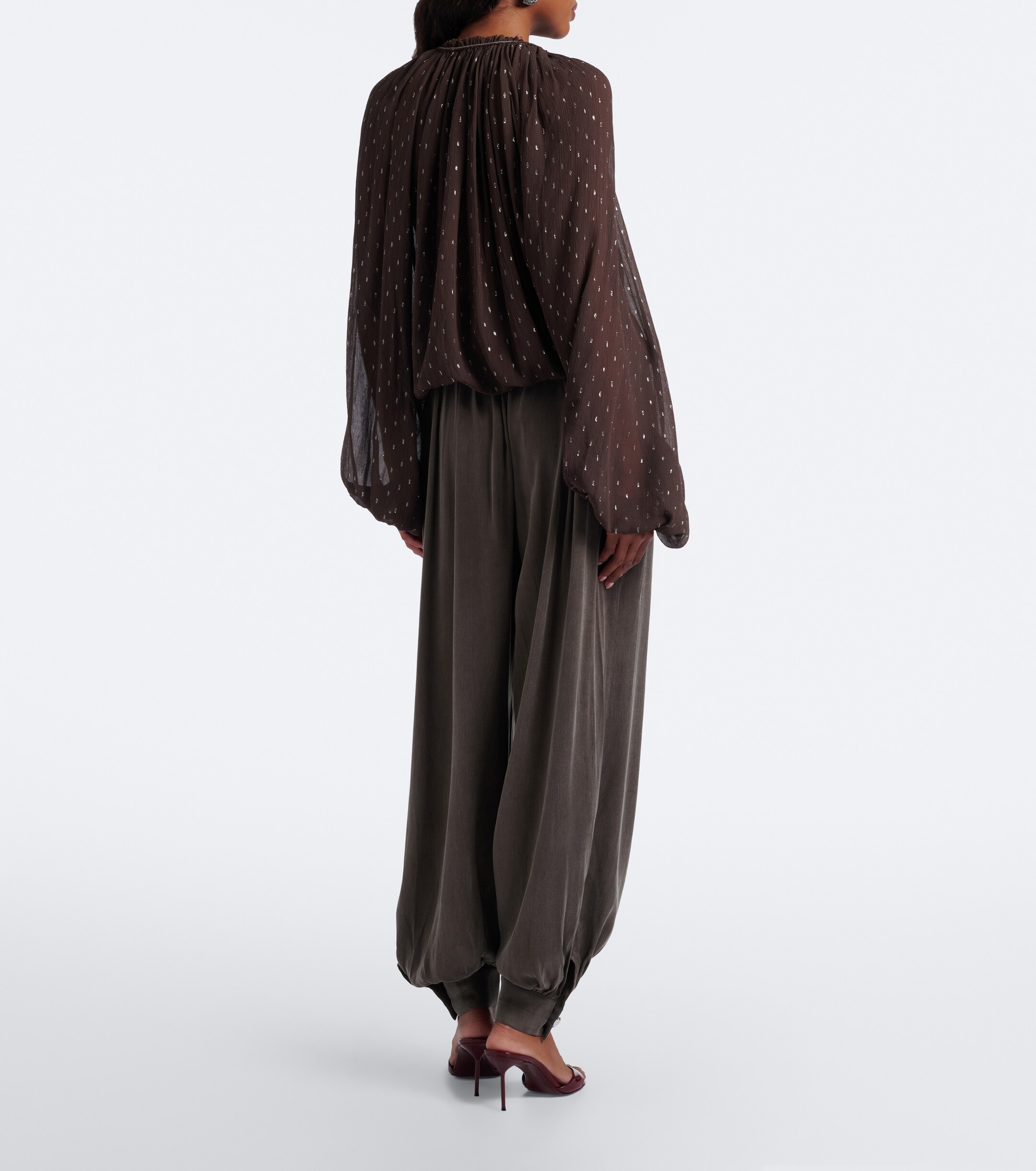 Jacques Wei Jacques Wei Leather-trimmed balloon pants