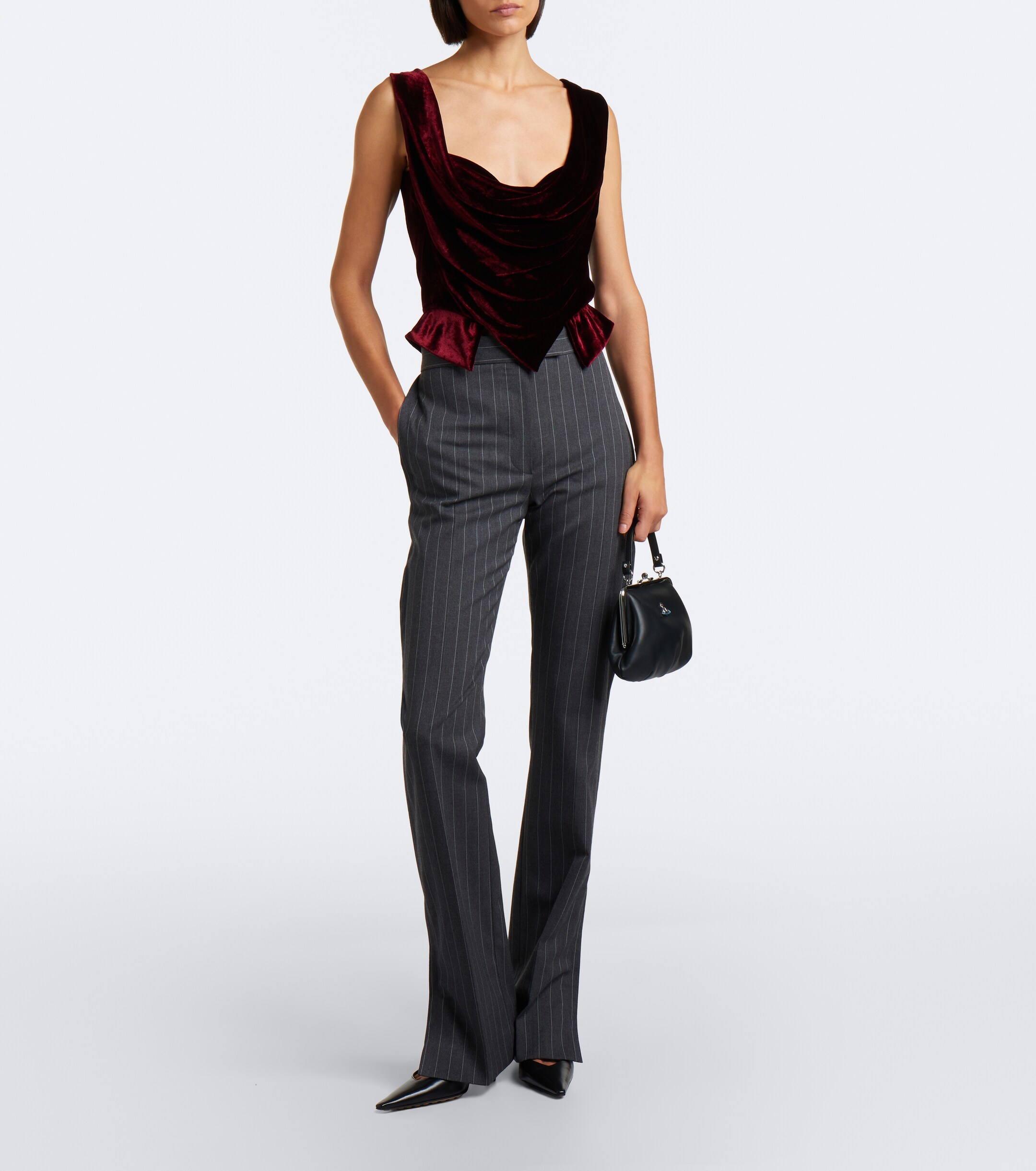 Vivienne Westwood Vivienne Westwood Sunday draped velvet bustier top