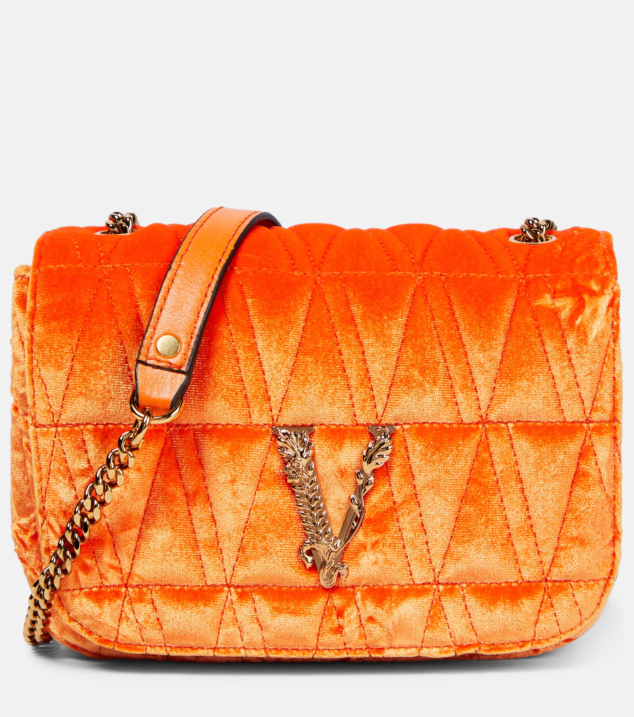 Versace Virtus Small velvet shoulder bag