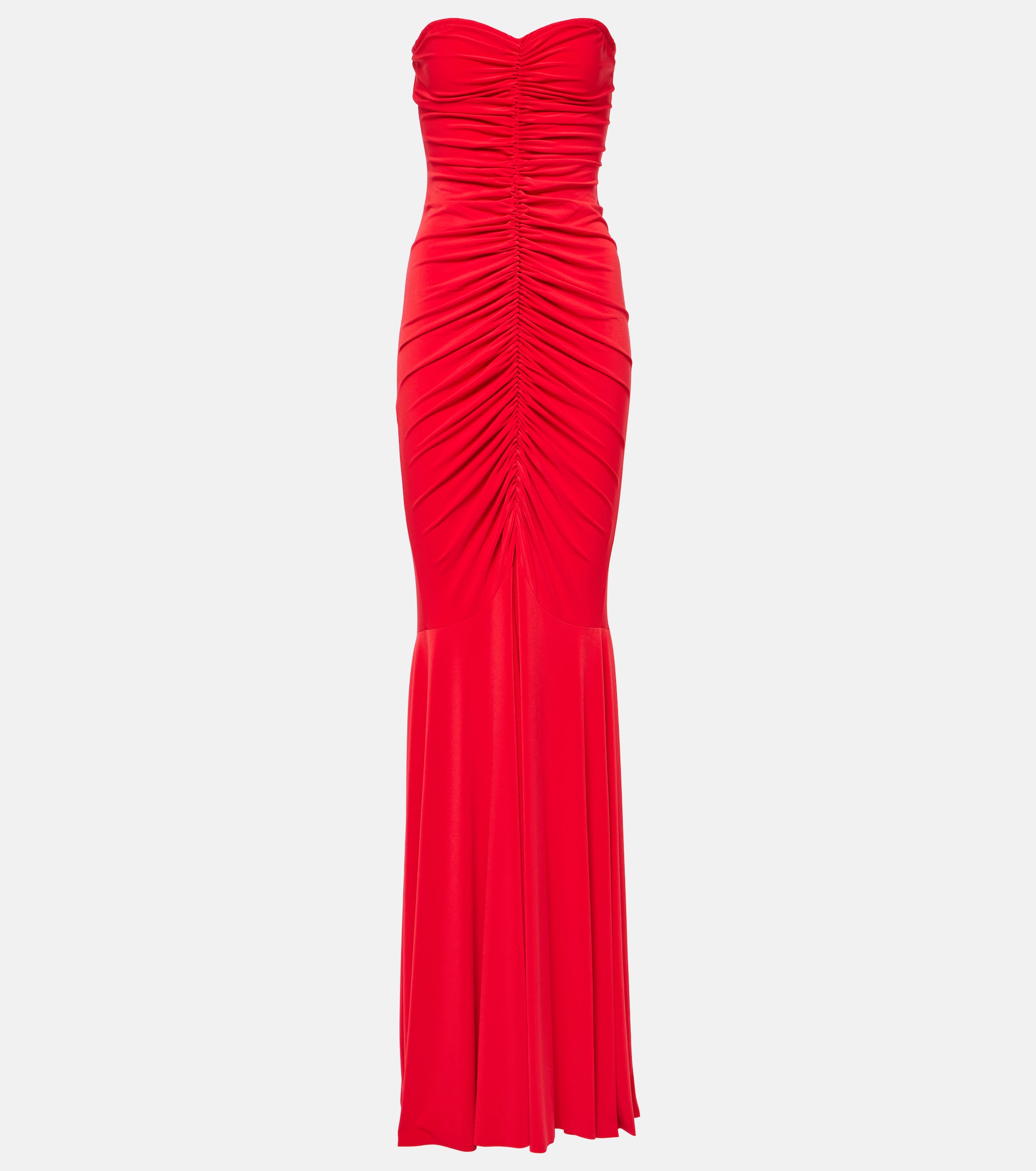 Norma Kamali Ruched strapless gown thumbnail