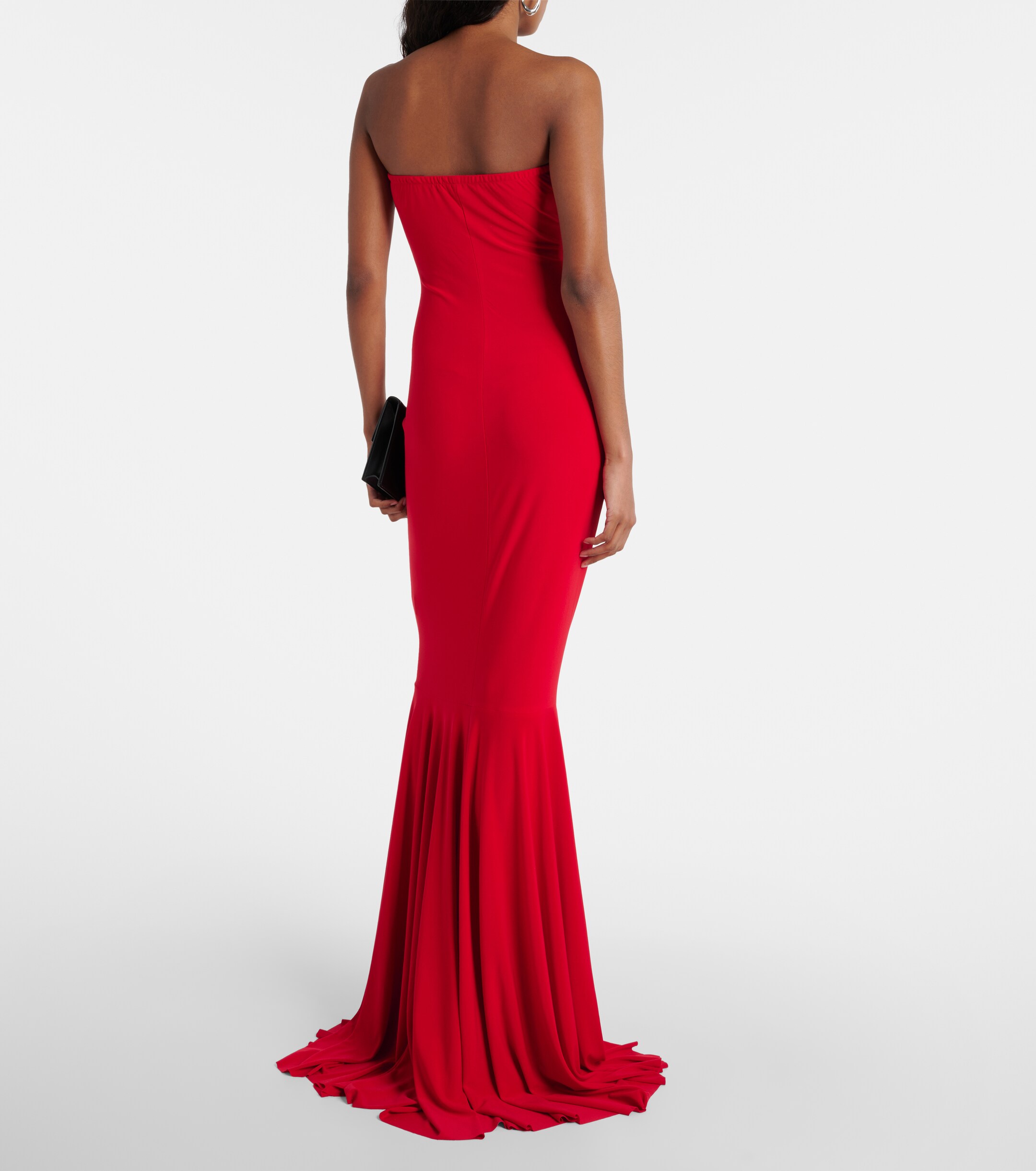Norma Kamali Ruched strapless gown thumbnail