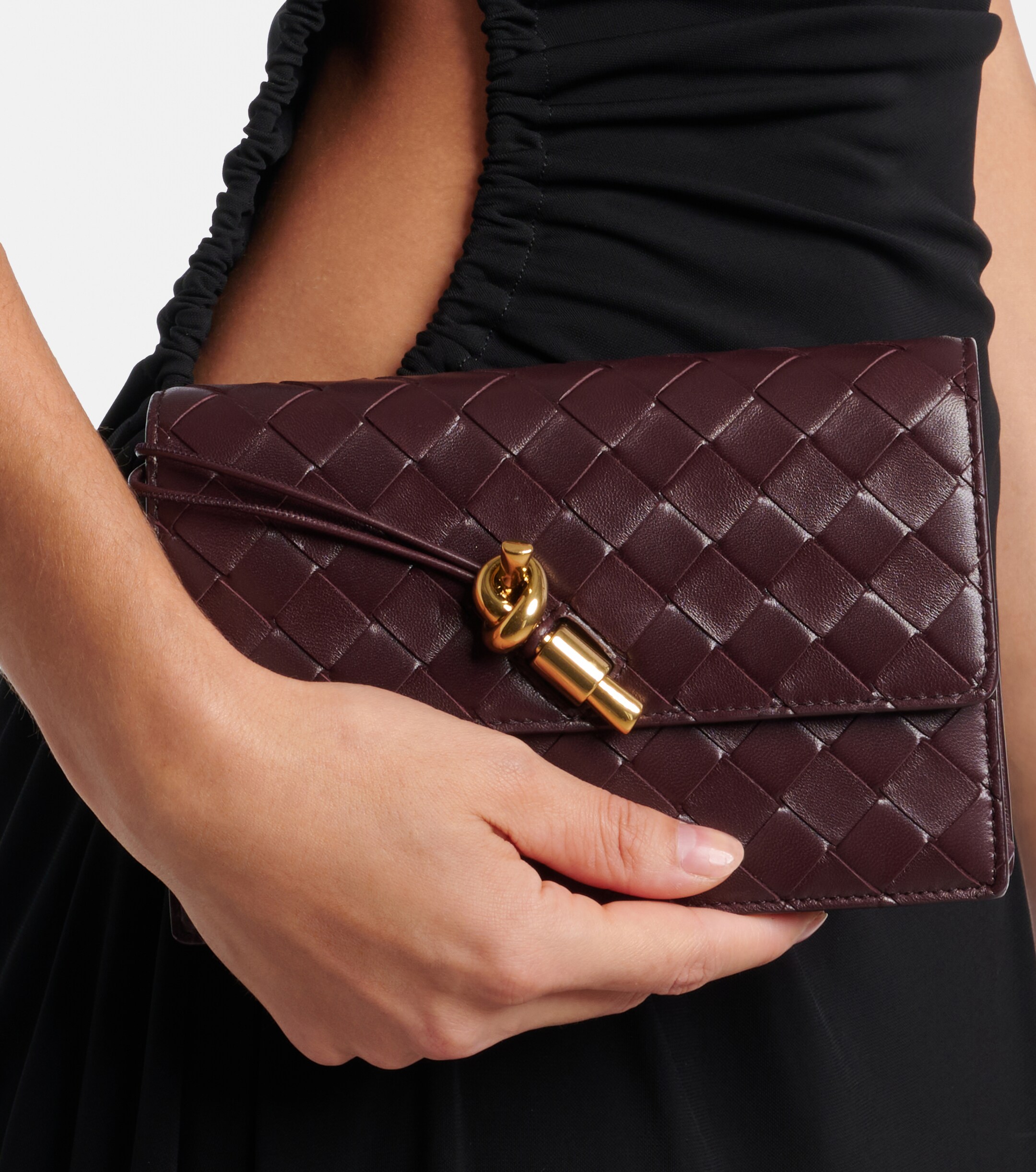 Bottega Veneta Andiamo Intrecciato leather wallet on chain