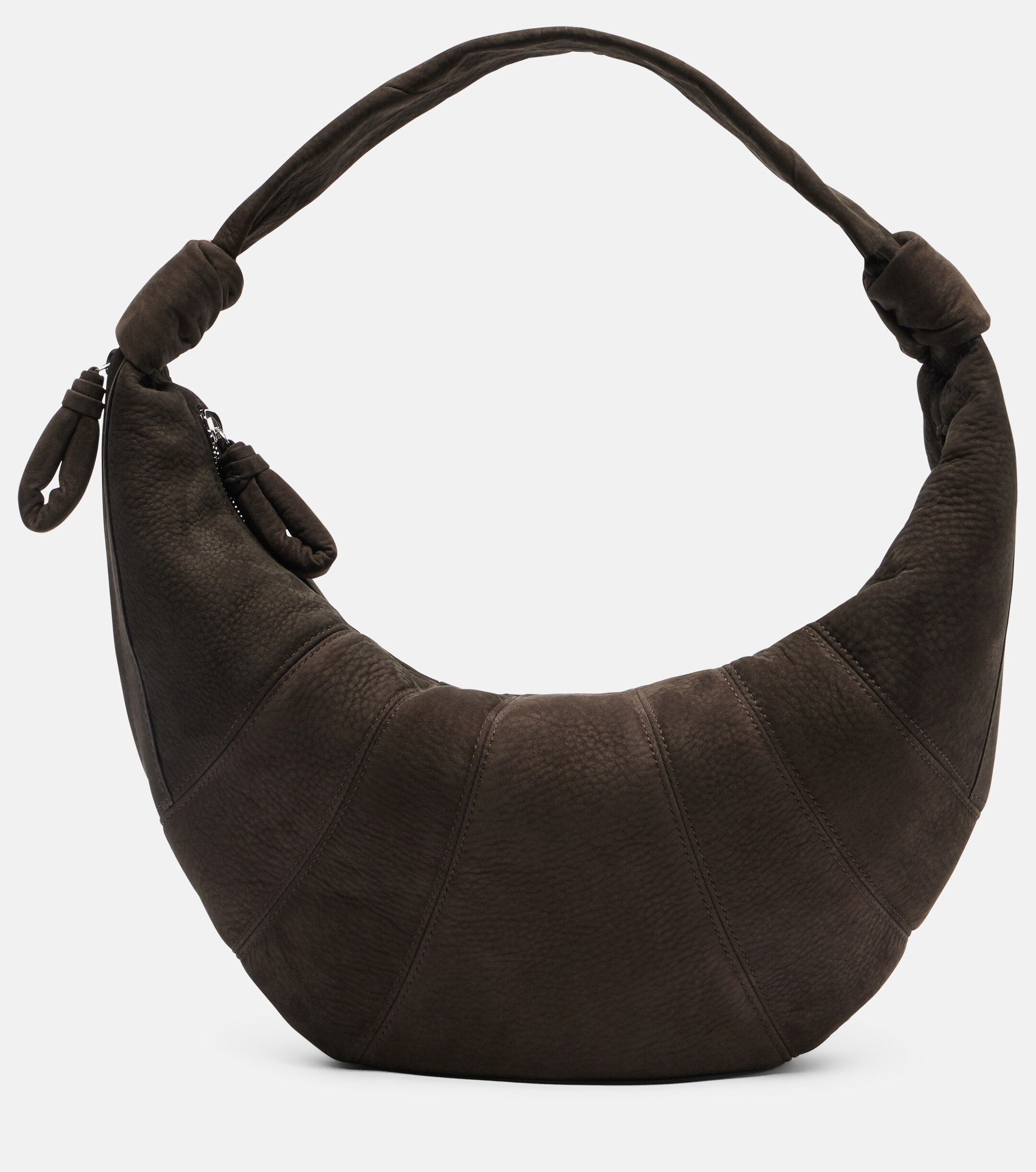 Lemaire Fortune Croissant Small suede shoulder bag