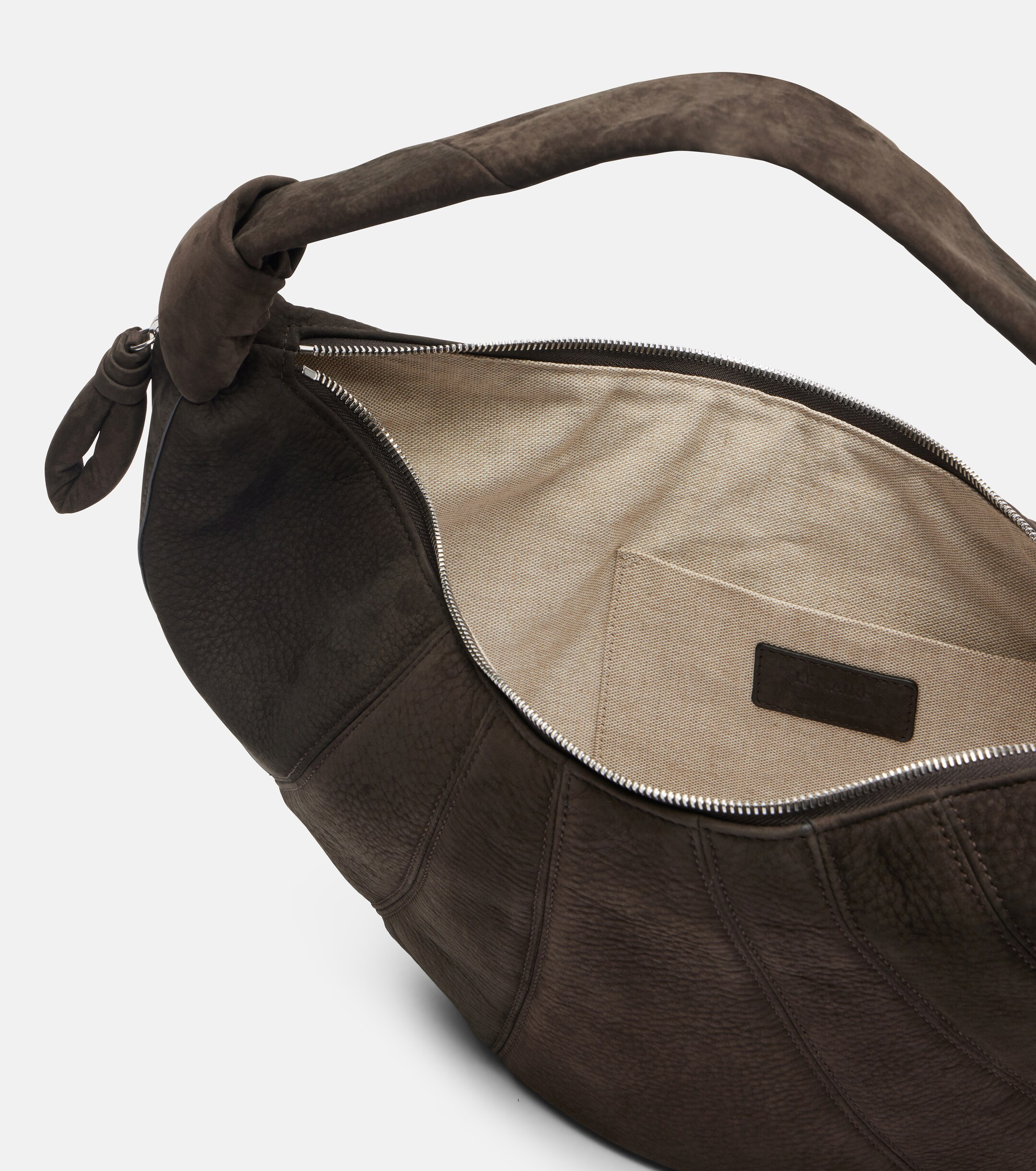 Lemaire Fortune Croissant Small suede shoulder bag