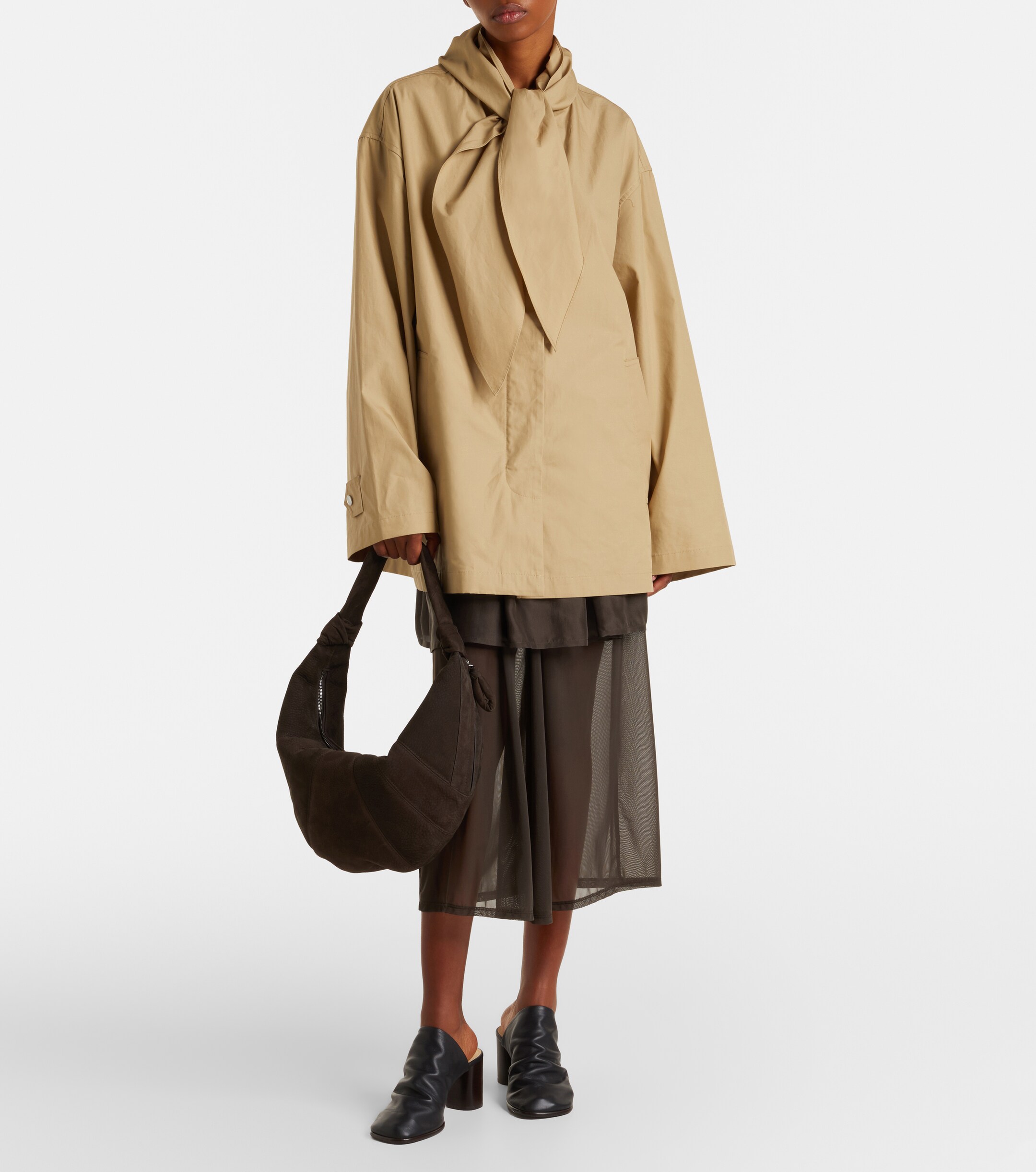 Lemaire Fortune Croissant Small suede shoulder bag