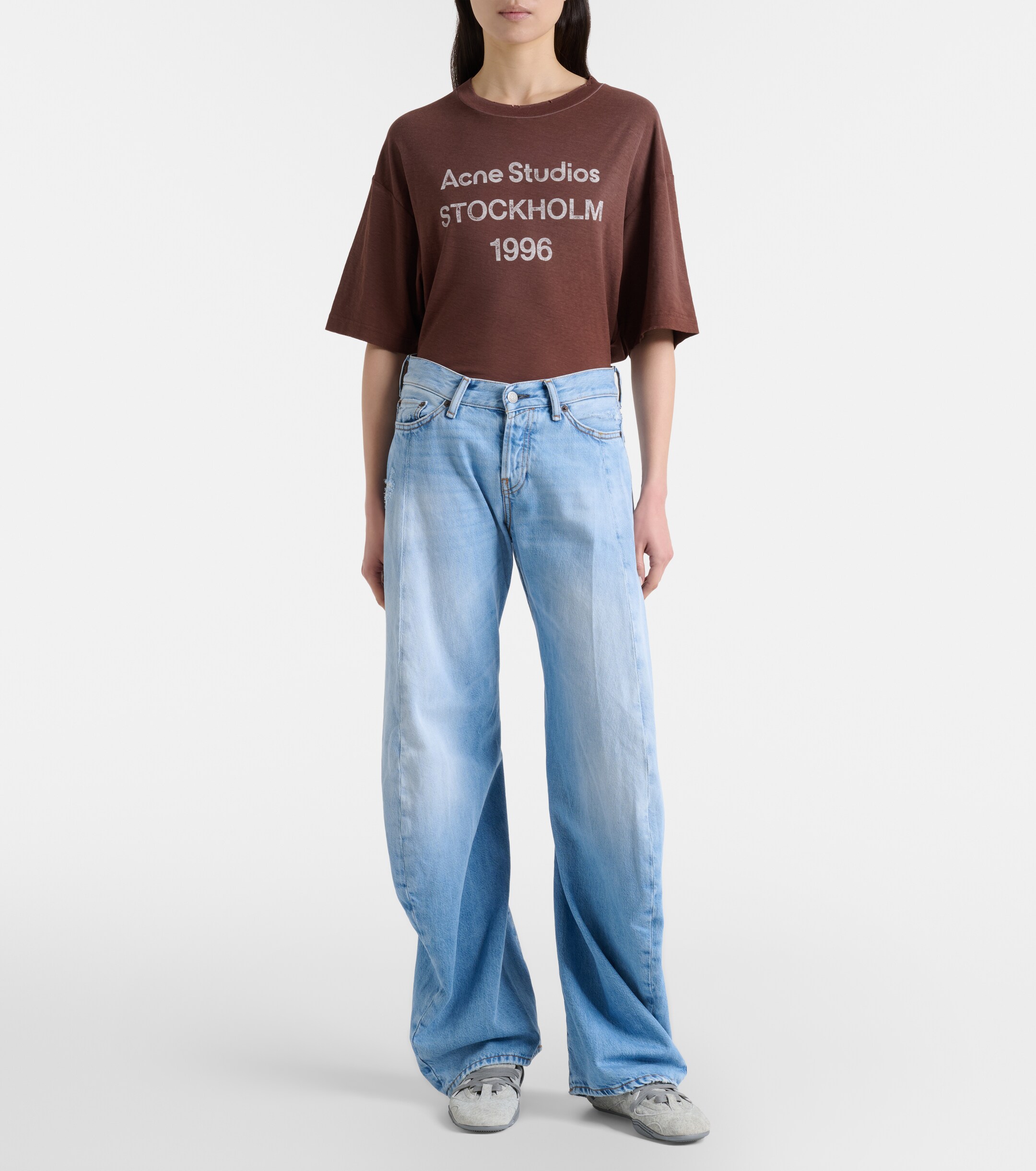 Acne Studios 2006F distressed wide-leg jeans