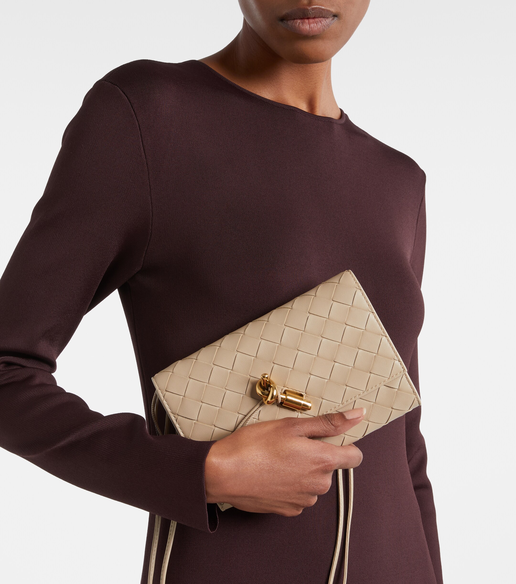 Bottega Veneta Andiamo leather pouch with strap