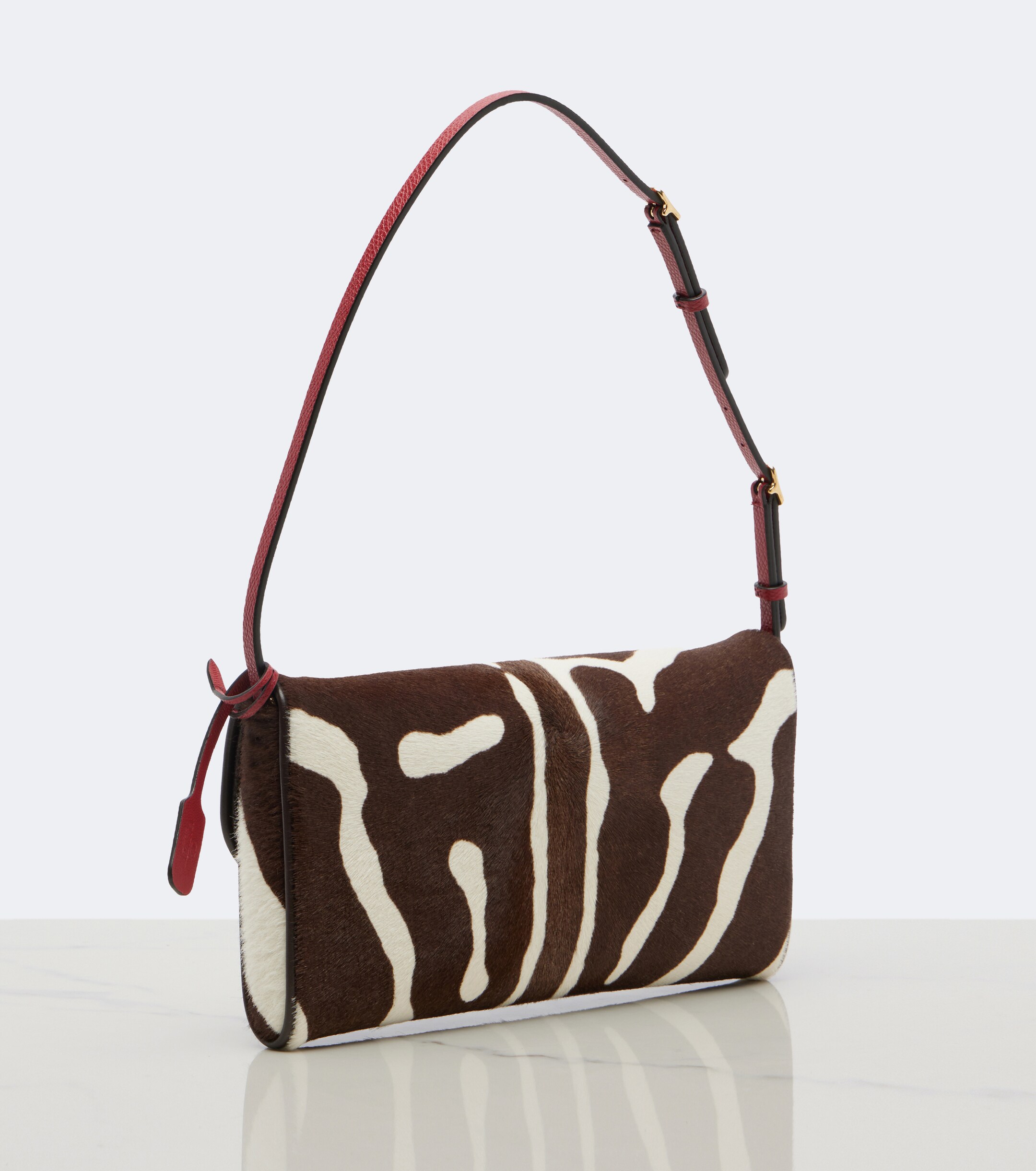 Valentino Garavani DeVain zebra-print calf hair shoulder bag thumbnail