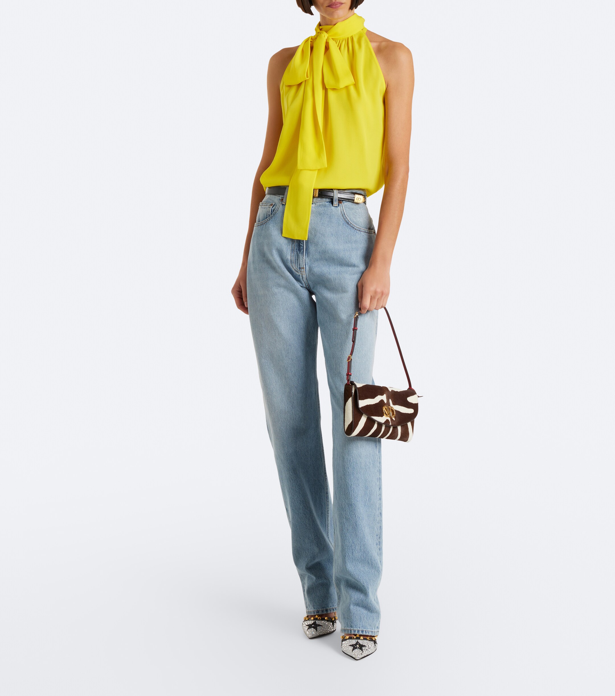 Valentino Garavani DeVain zebra-print calf hair shoulder bag thumbnail