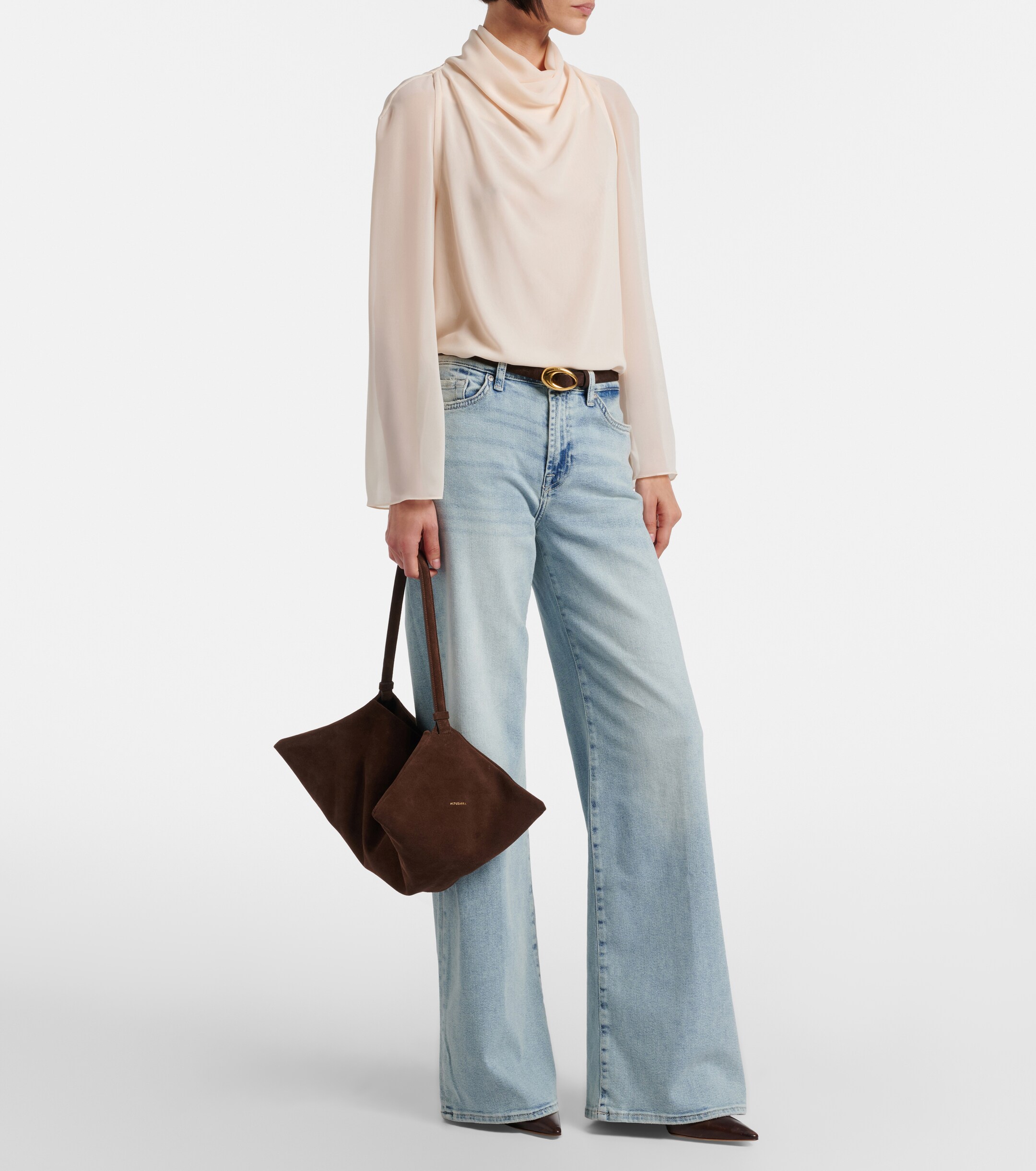 Altuzarra Origami Medium suede shoulder bag