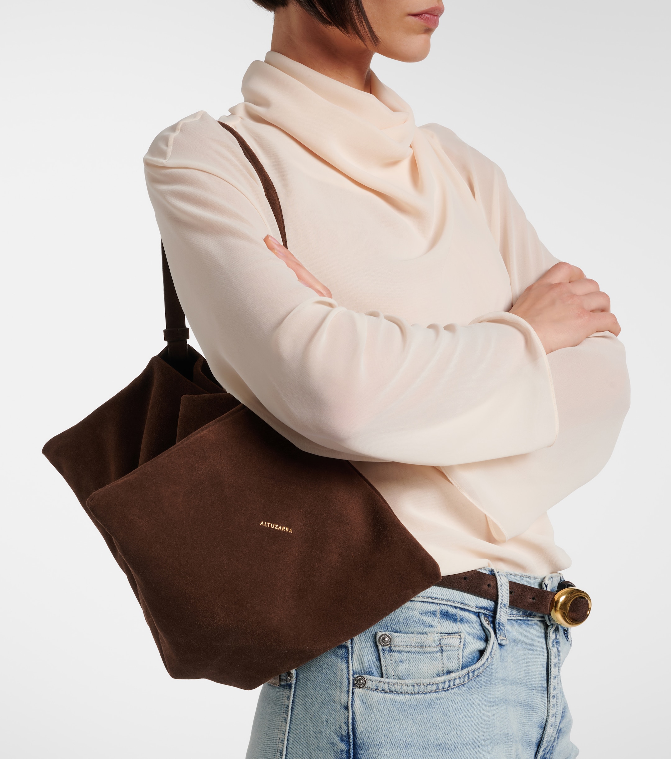 Altuzarra Origami Medium suede shoulder bag