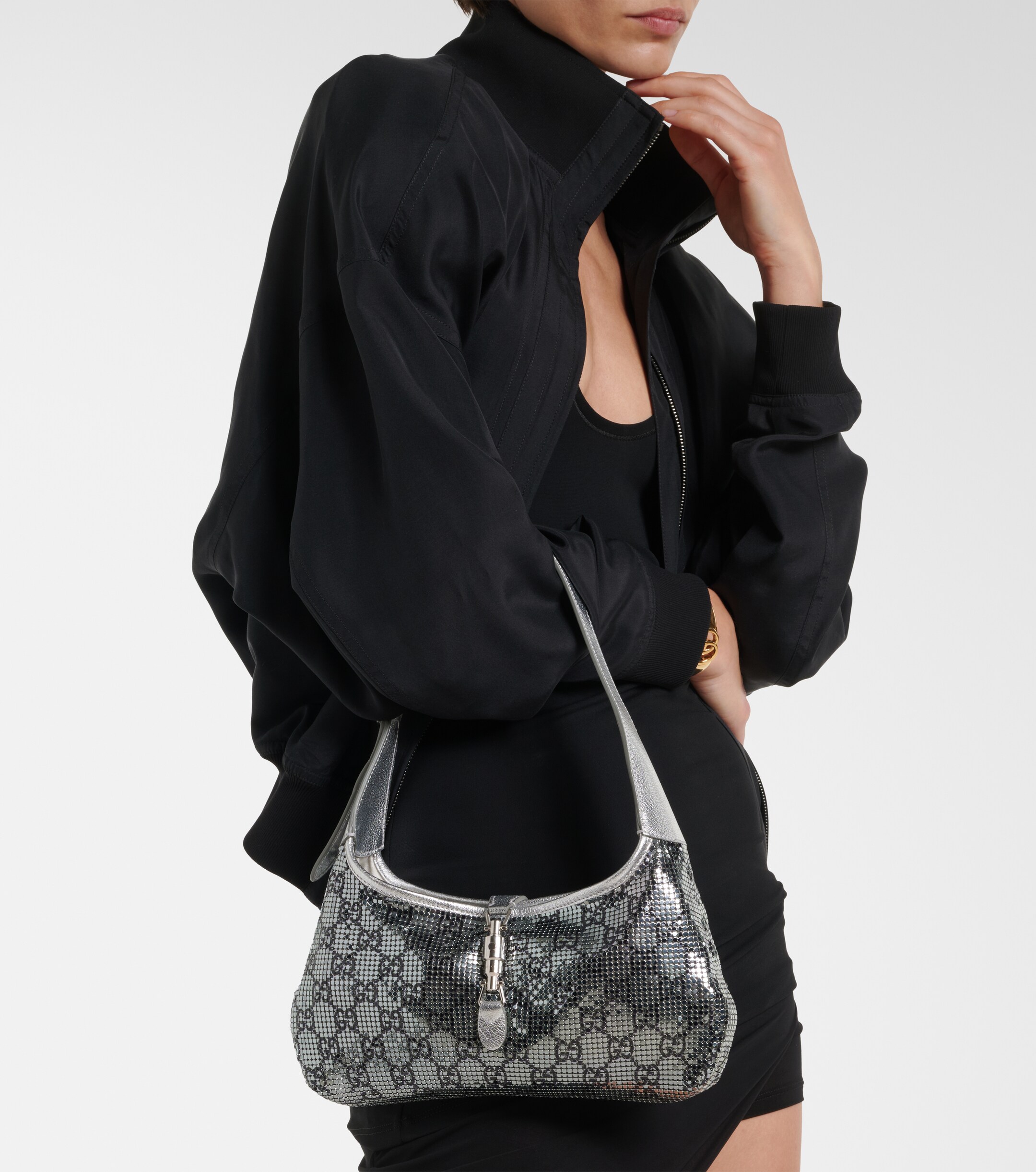 Gucci Jackie Slim GG mesh shoulder bag