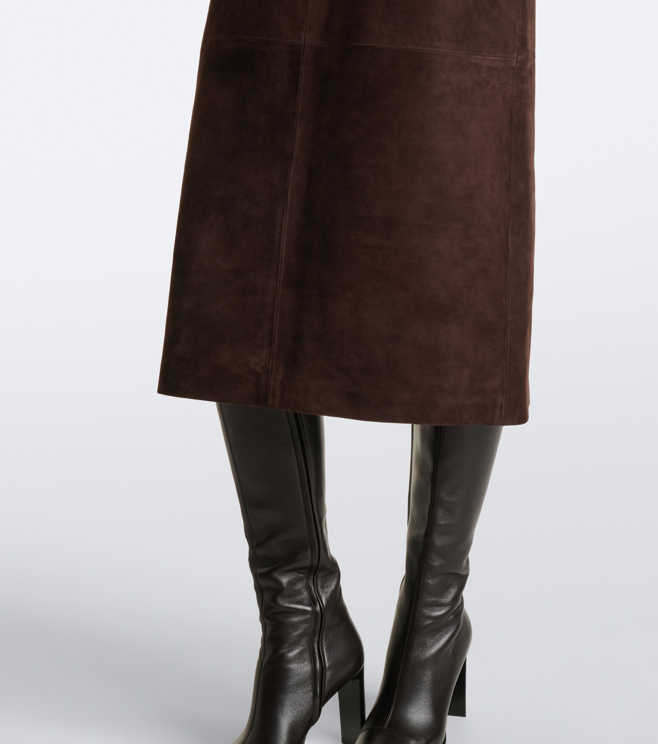 NOUR HAMMOUR Nour Hammour Alana suede pencil skirt