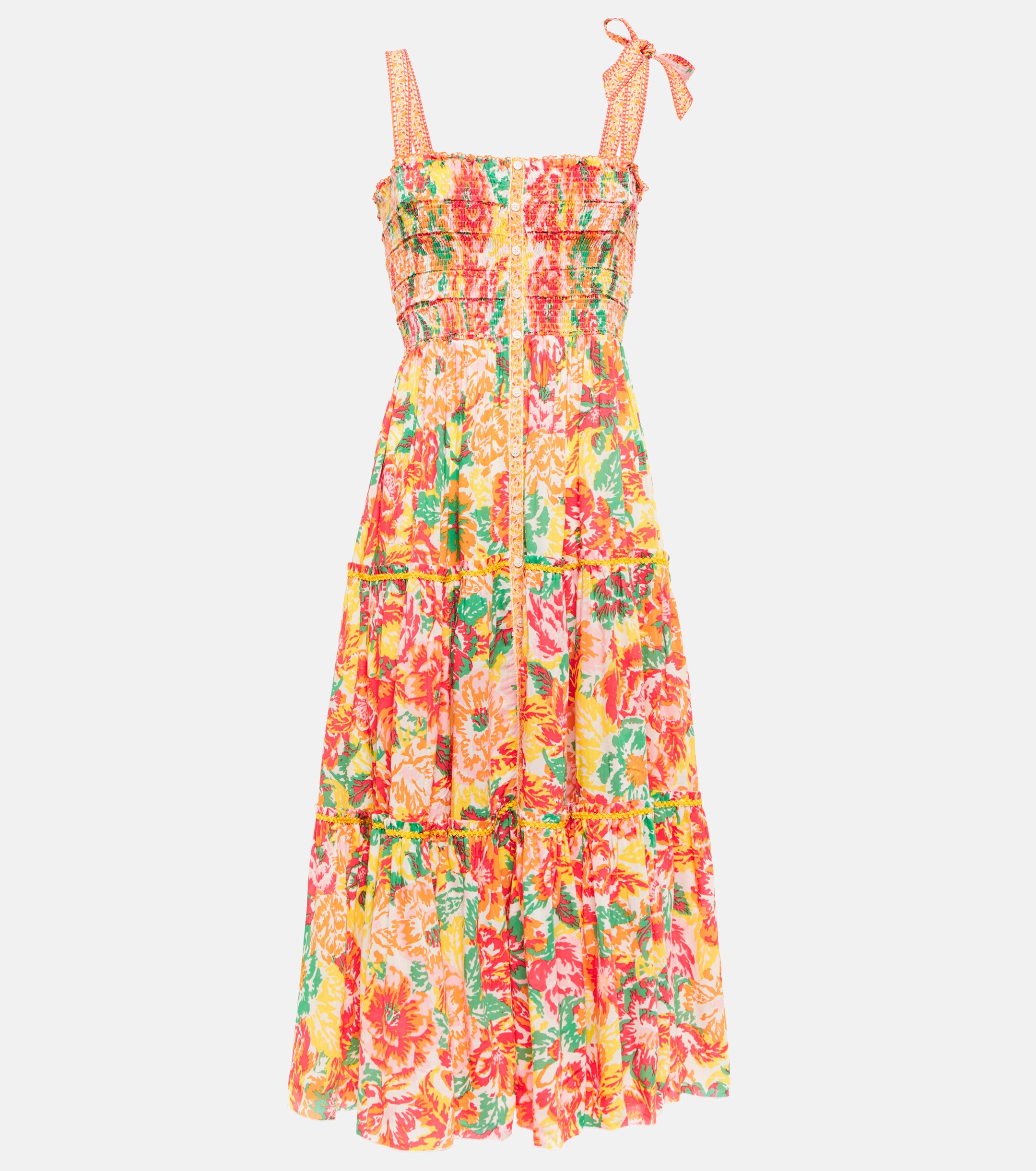 Poupette St Barth Triny printed midi dress thumbnail