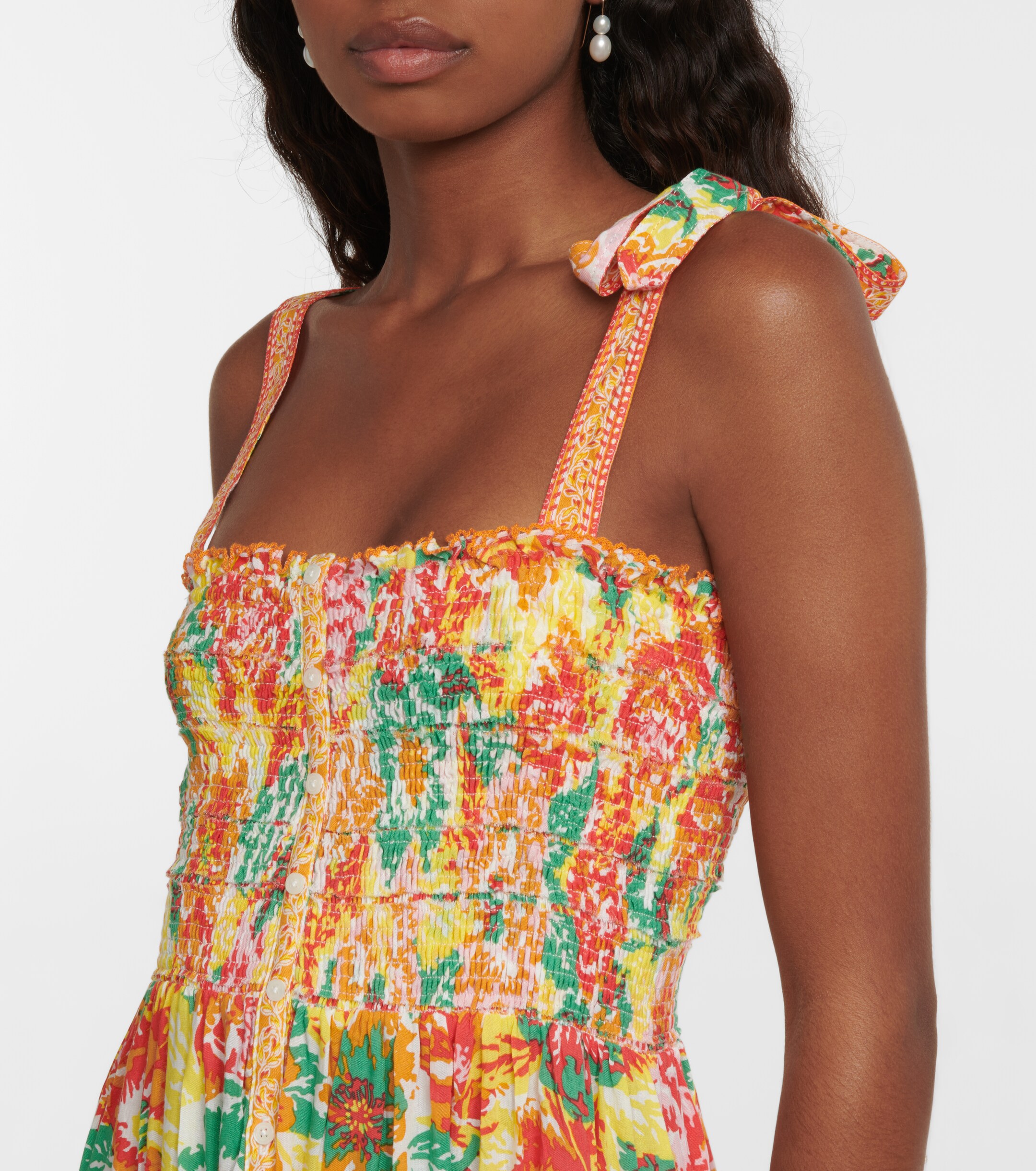 Poupette St Barth Triny printed midi dress thumbnail