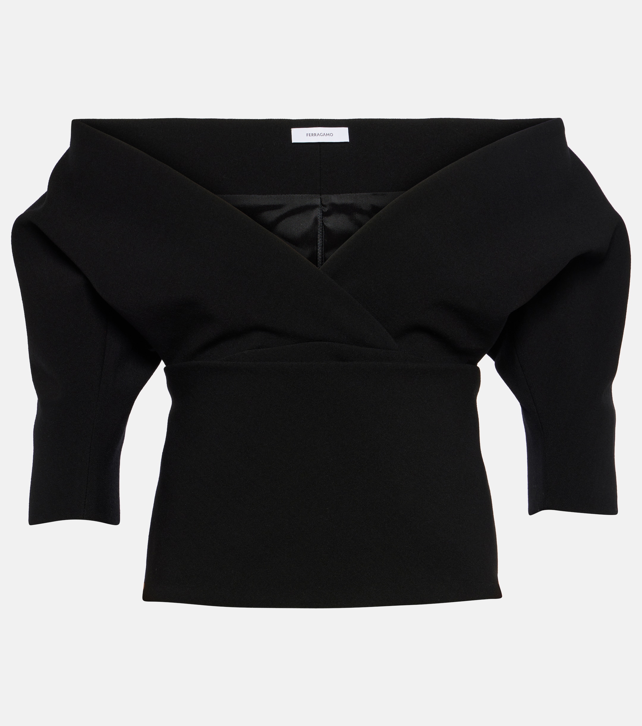 Ferragamo Ferragamo Wool-blend gabardine top