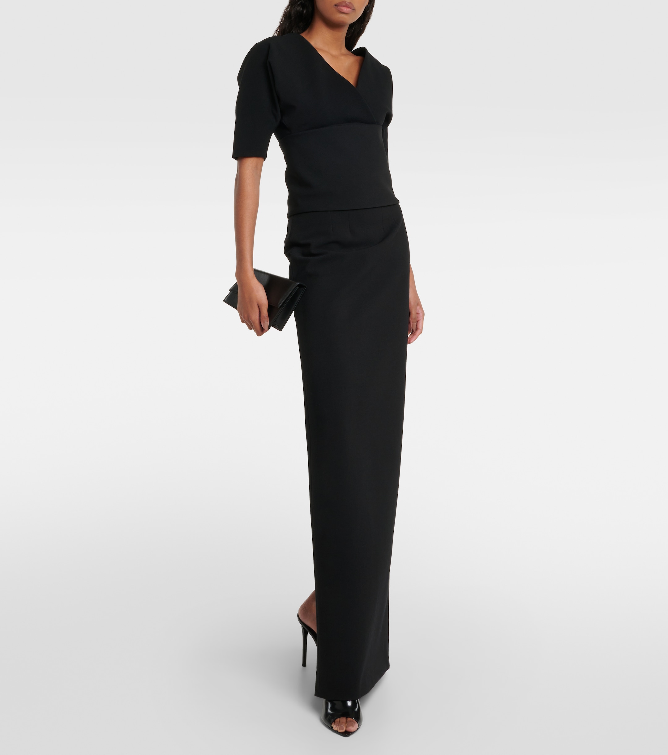 Ferragamo Ferragamo Wool-blend gabardine top