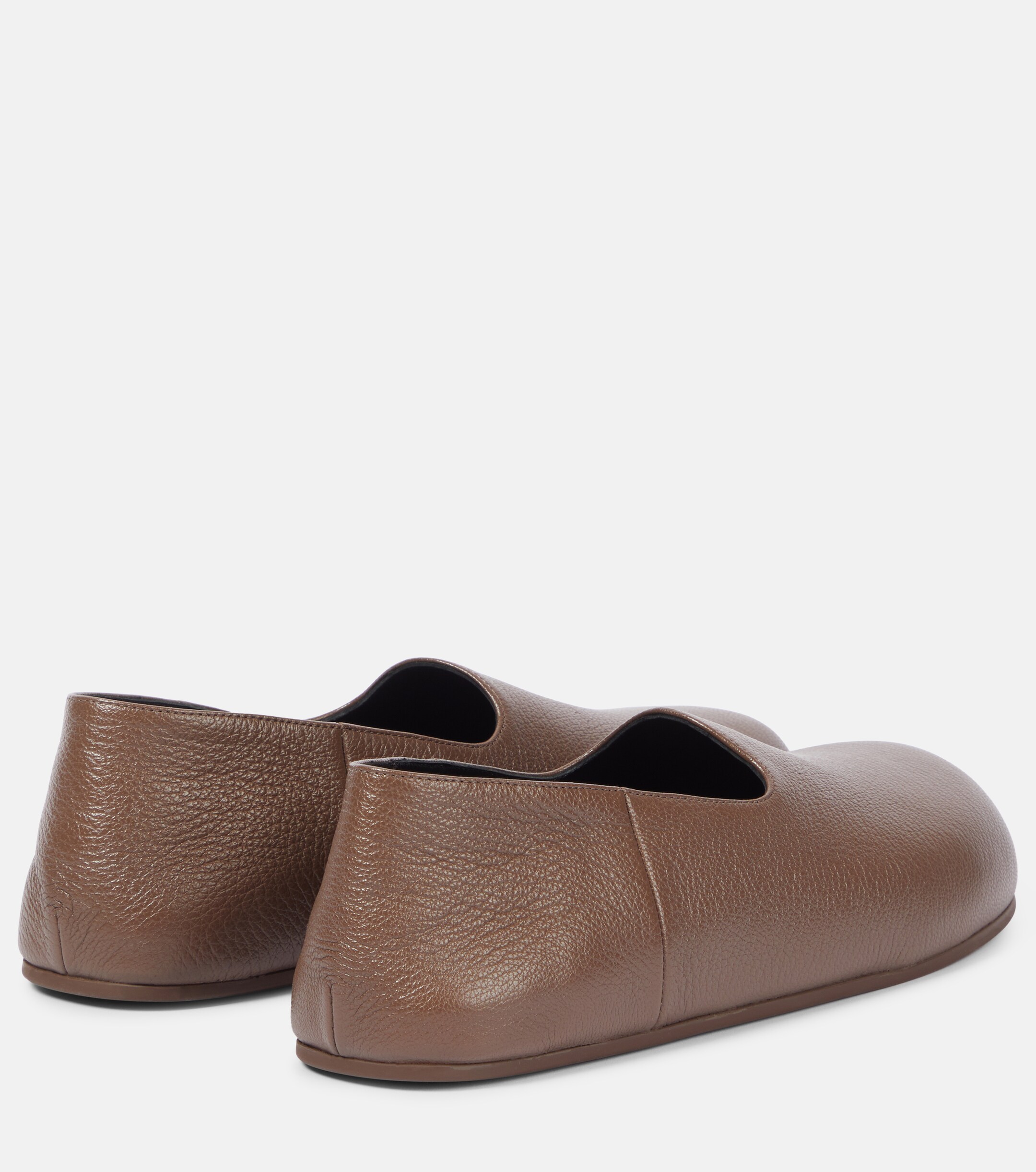 The Row Hugh leather slip-on shoes