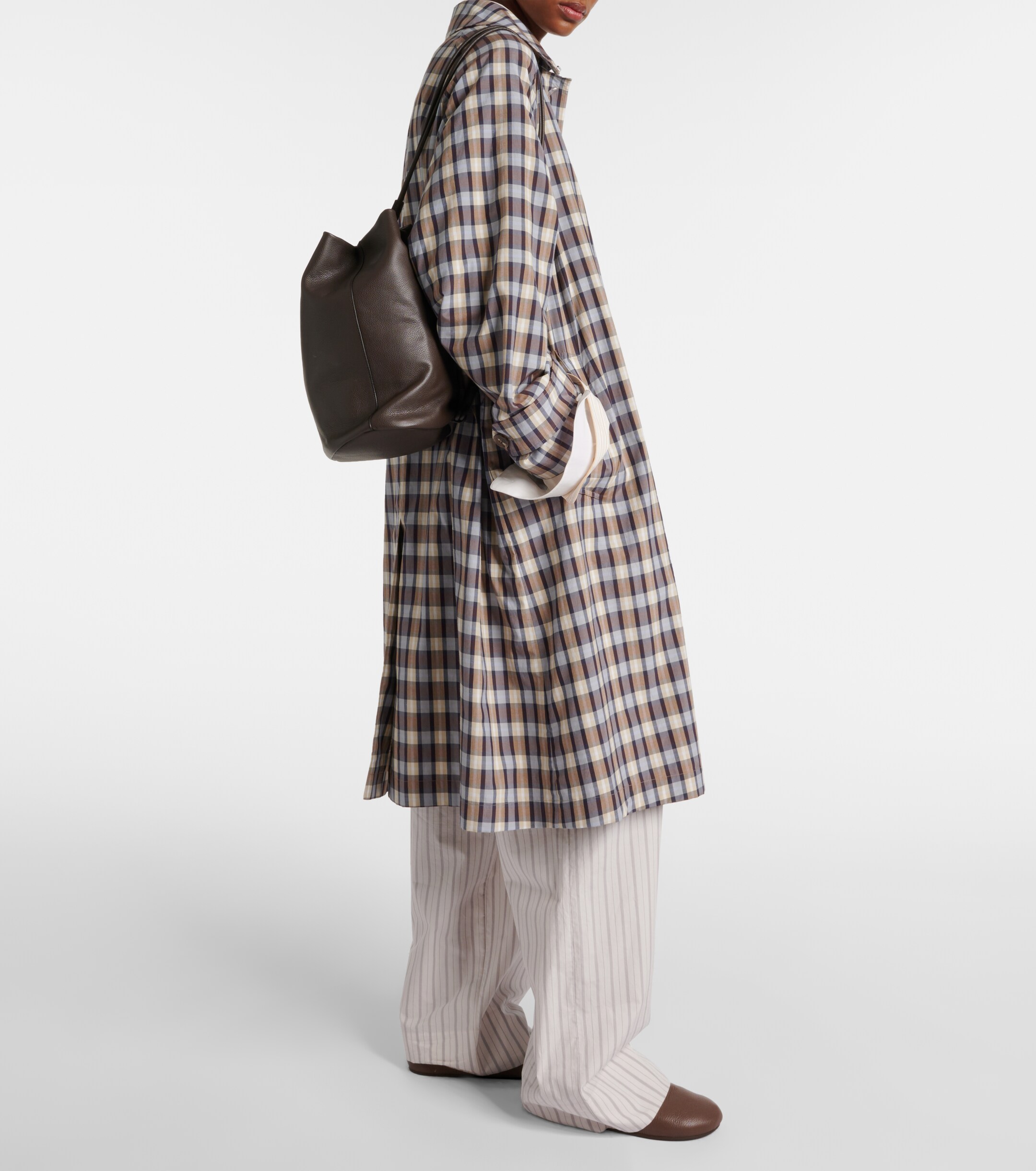 The Row Hugh leather slip-on shoes