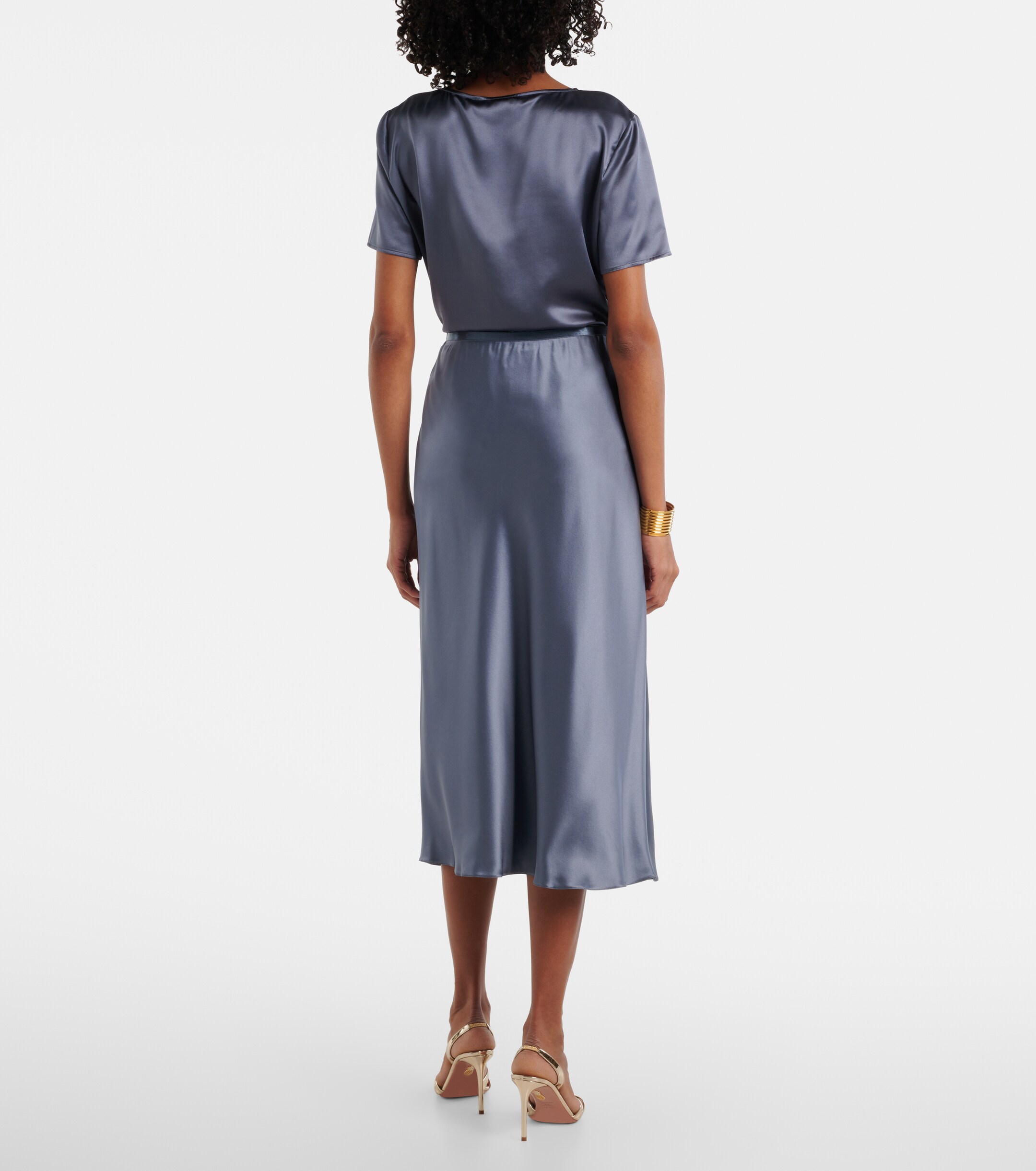 Max Mara Carnet silk satin midi skirt thumbnail