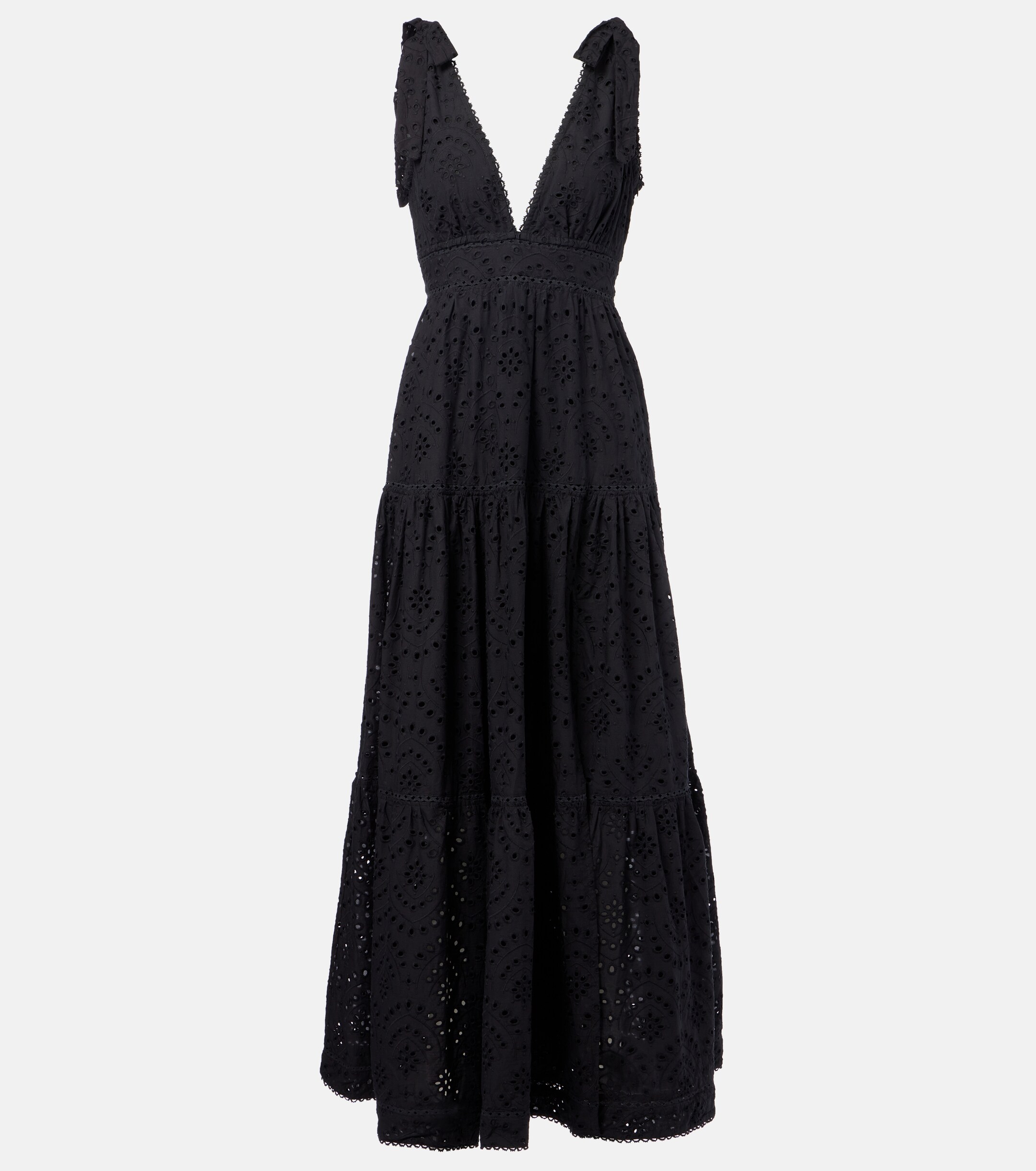Poupette St Barth Perla embroidered cotton maxi dress