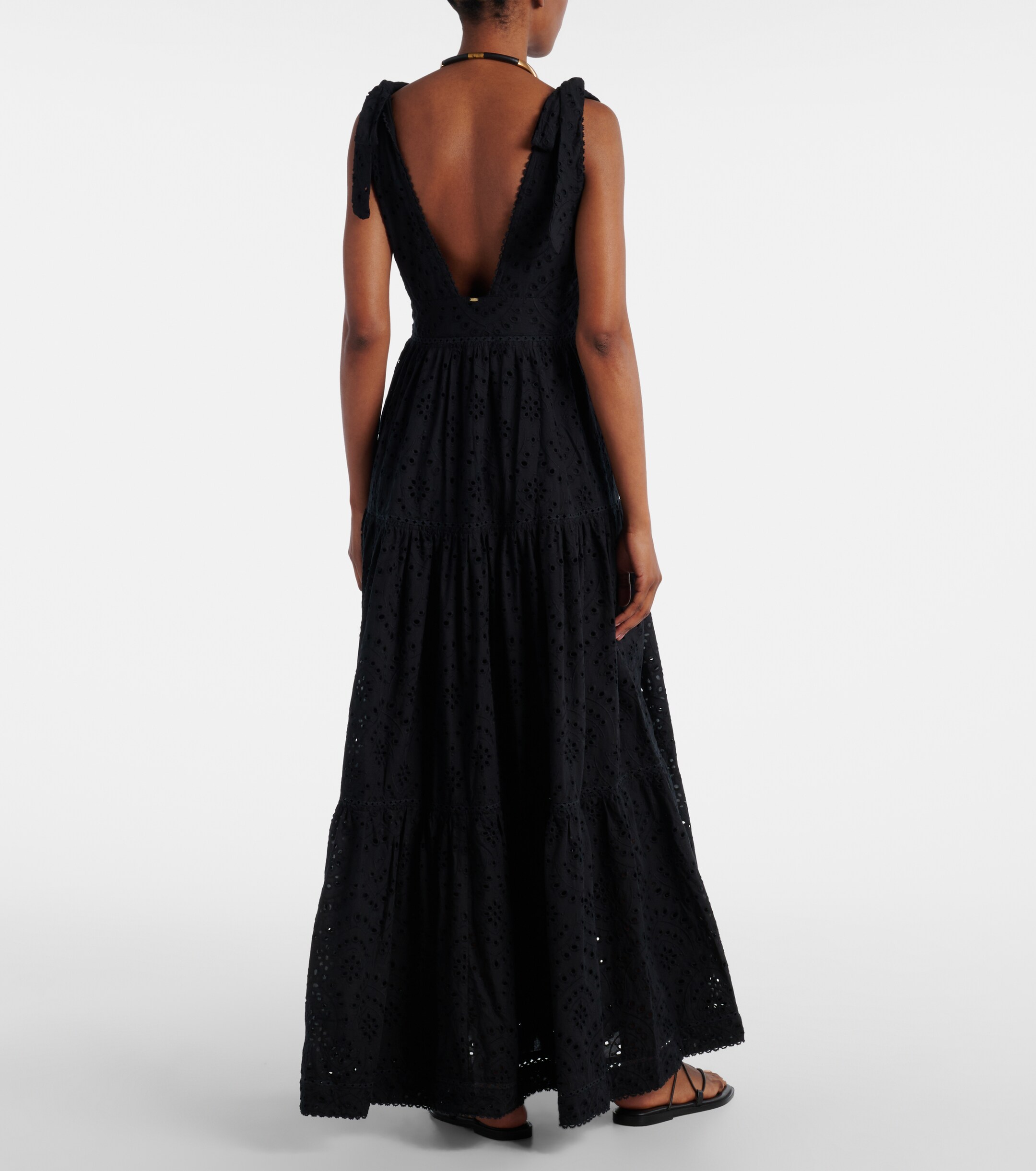 Poupette St Barth Perla embroidered cotton maxi dress