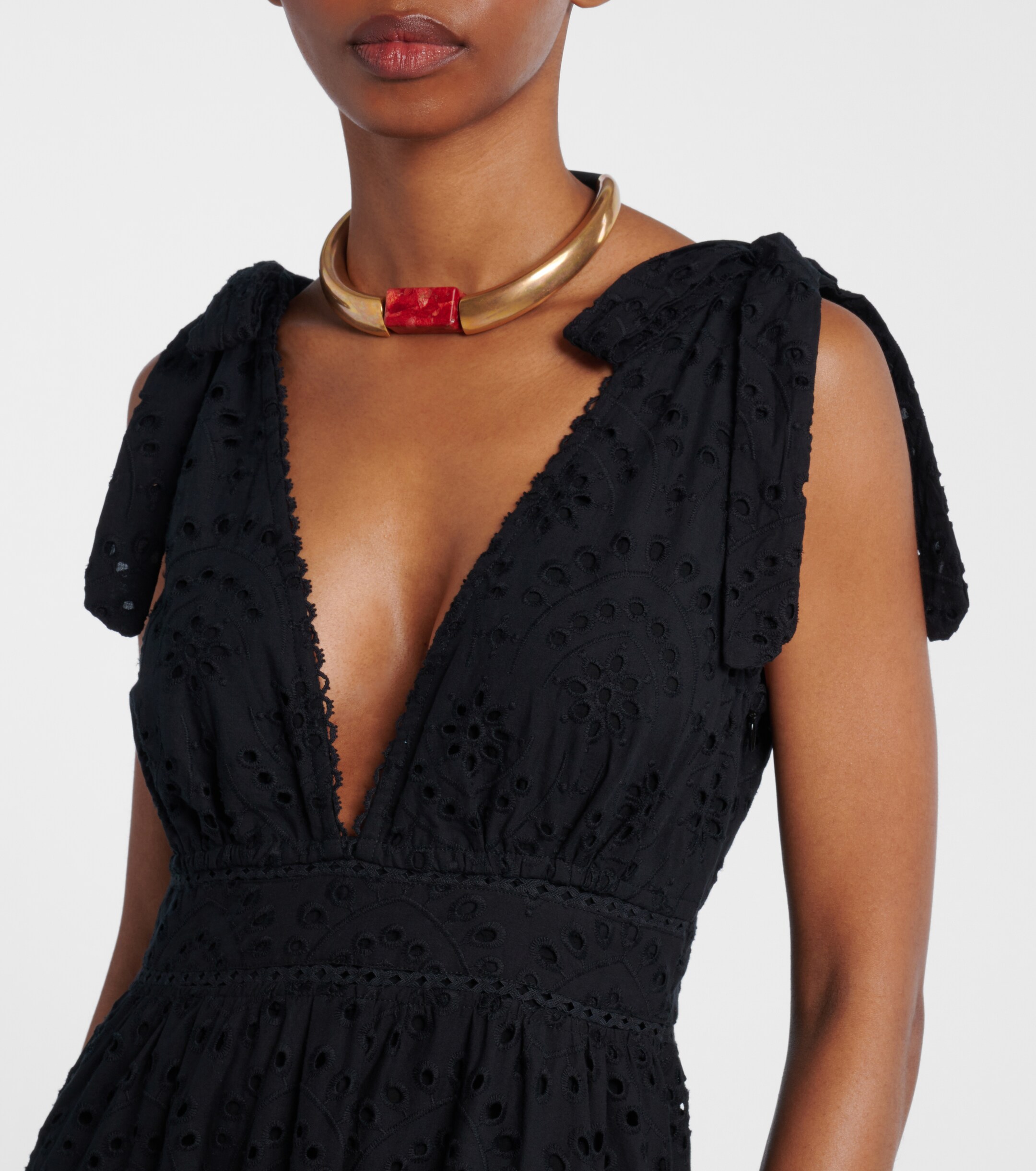 Poupette St Barth Perla embroidered cotton maxi dress