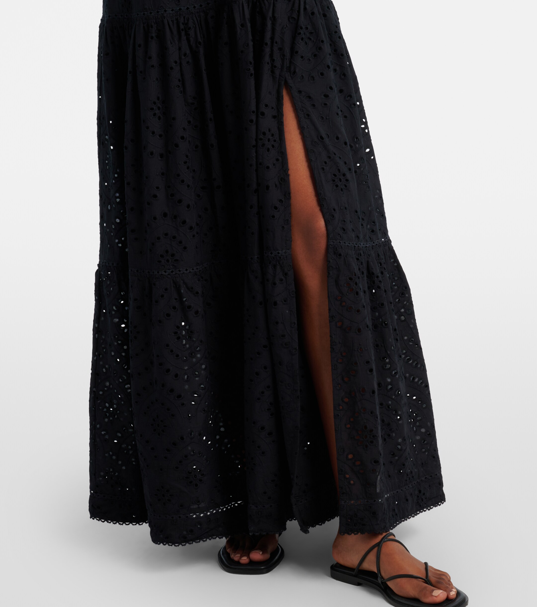 Poupette St Barth Perla embroidered cotton maxi dress