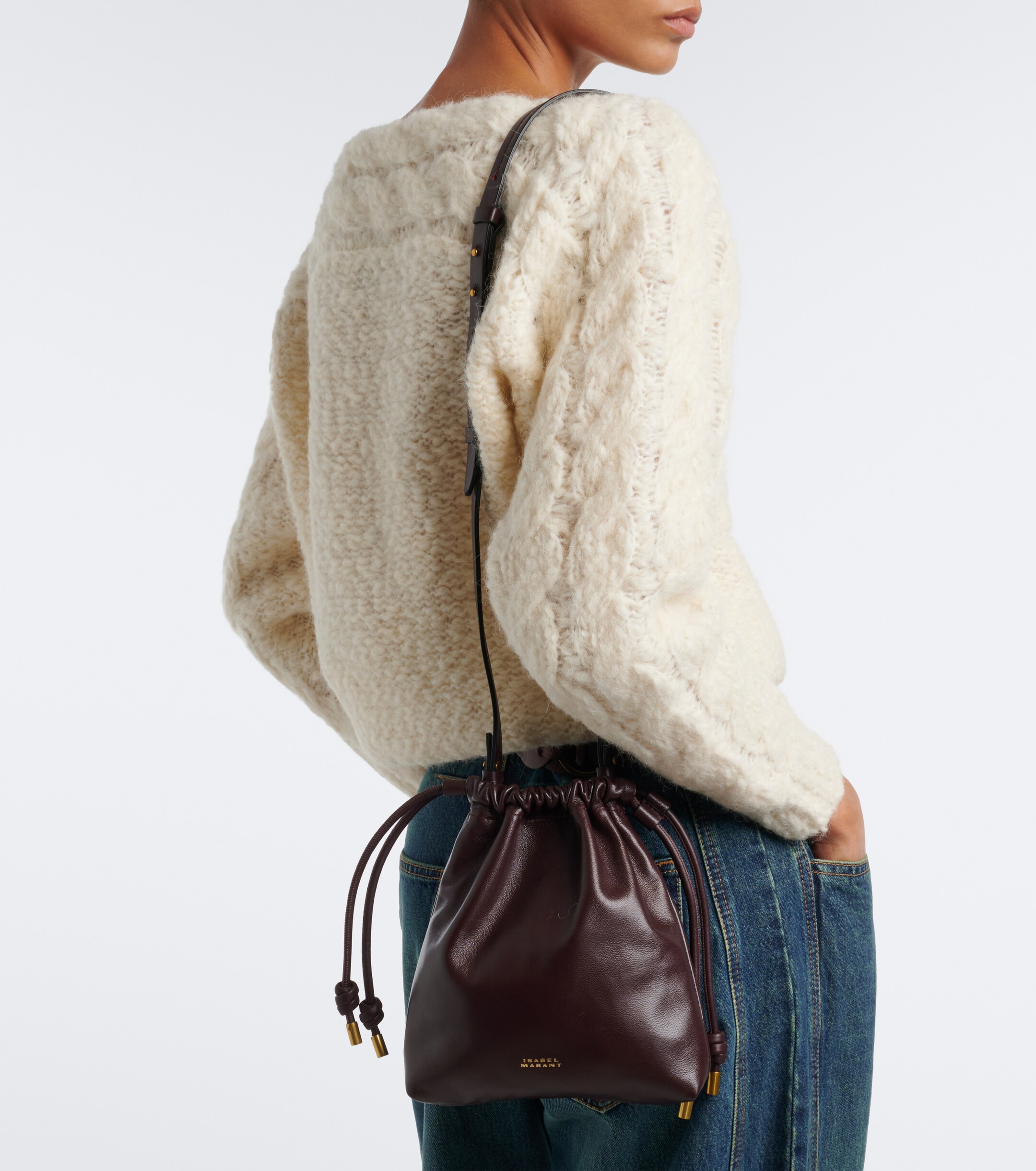 Isabel Marant Silven Mini leather bucket bag