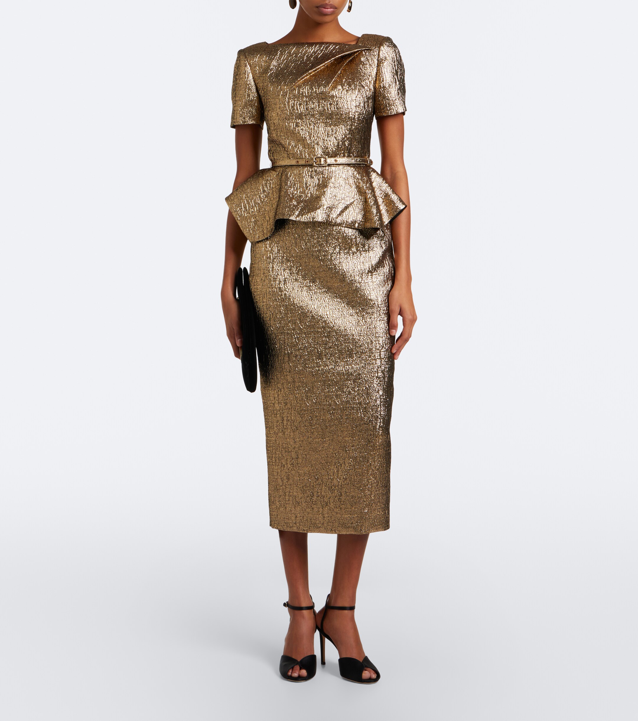 Roland Mouret Roland Mouret Belted peplum cloqué cocktail dress