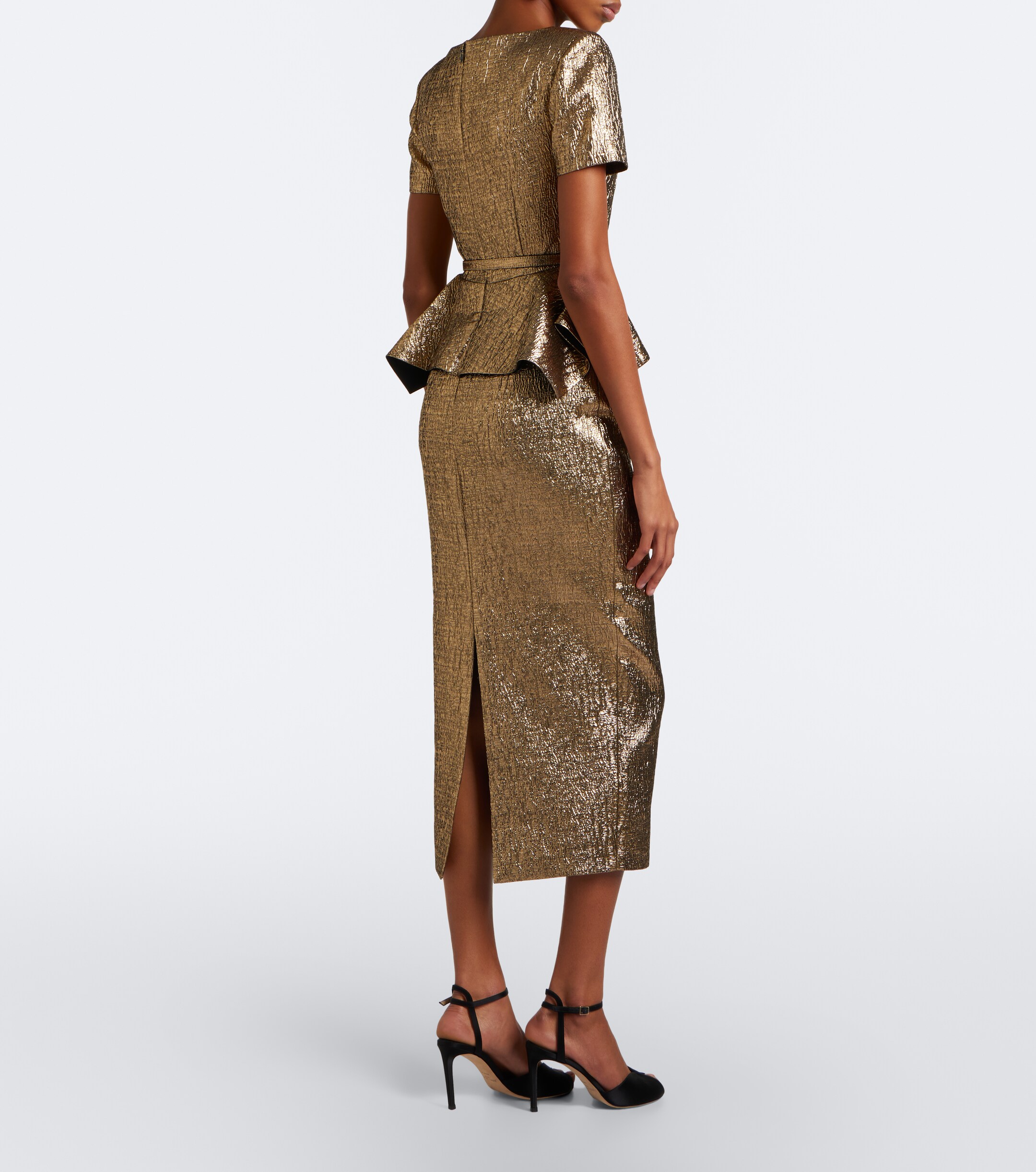 Roland Mouret Roland Mouret Belted peplum cloqué cocktail dress