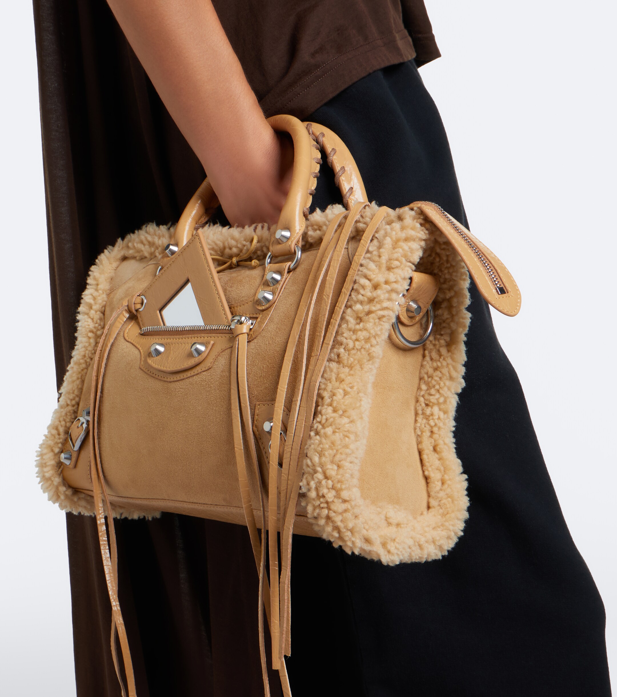 Balenciaga Balenciaga Le City Small suede top-handle bag