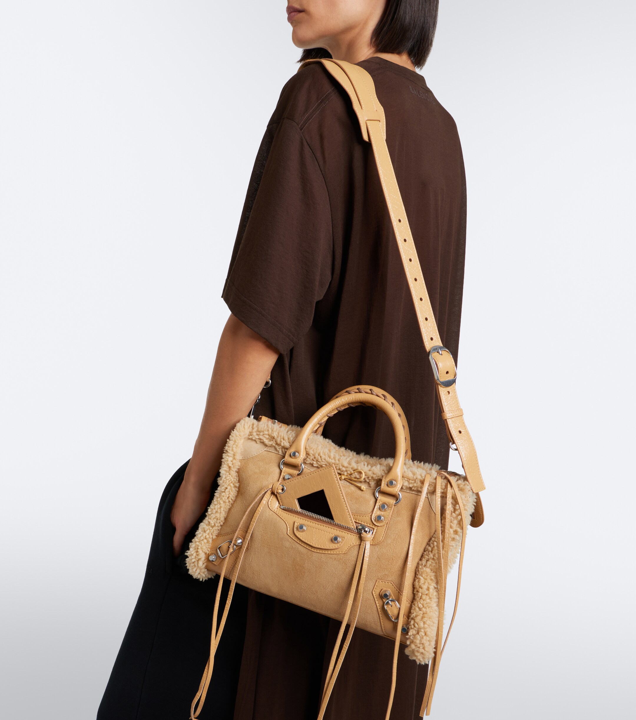 Balenciaga Balenciaga Le City Small suede top-handle bag