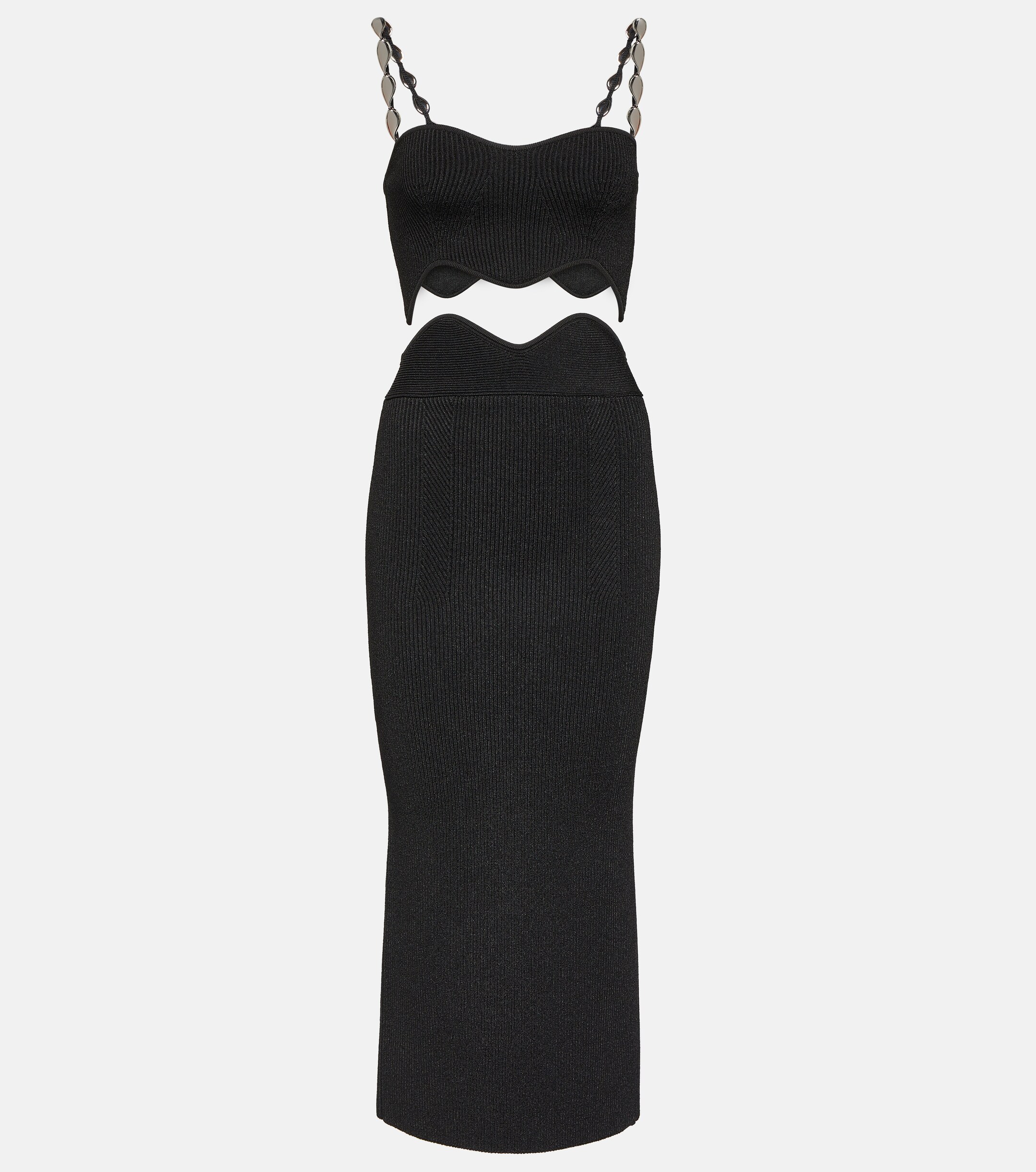 Galvan Marina Wave crop top and midi skirt set thumbnail