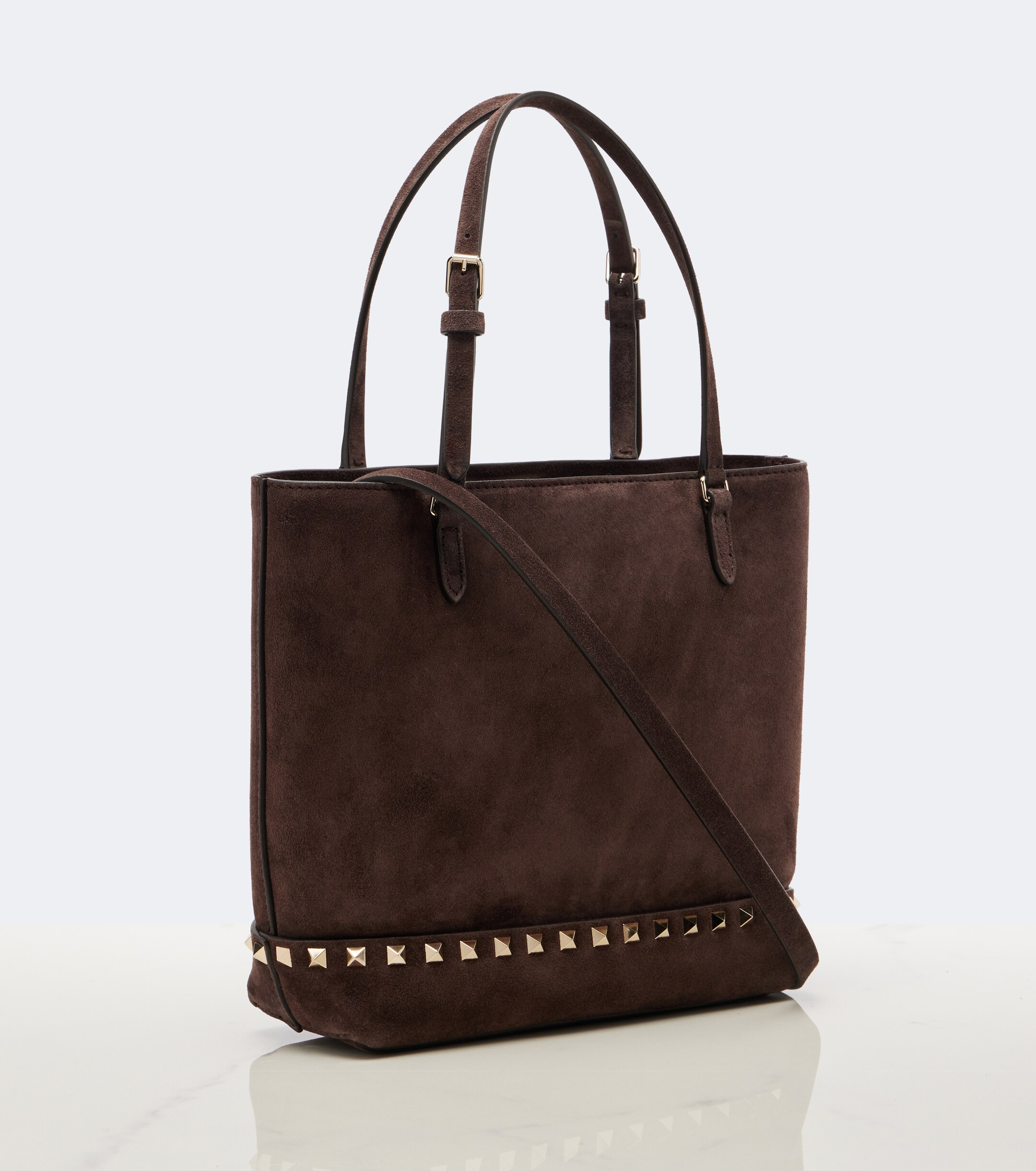Valentino Garavani Rockstud Small suede top-handle bag thumbnail