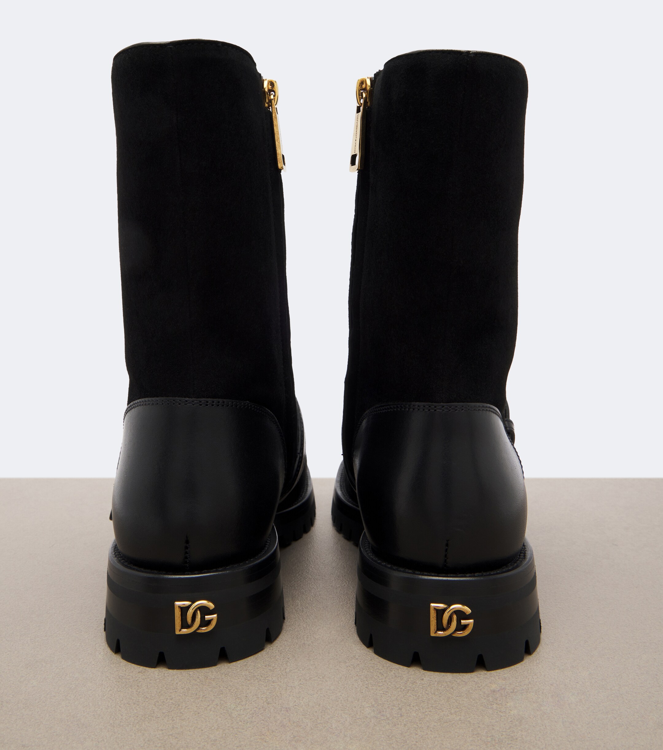 Dolce&Gabbana Dolce & Gabbana Suede leather-trimmed lace-up boots