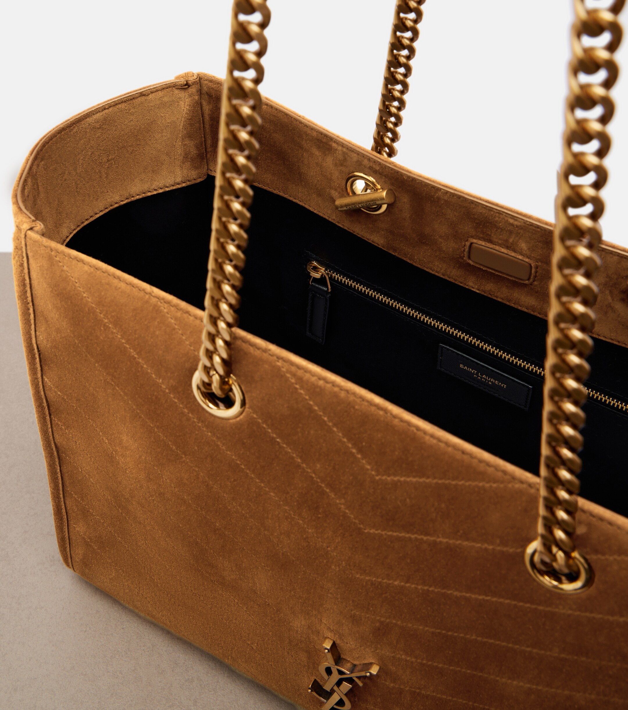 Saint Laurent Niki East/West suede shopper