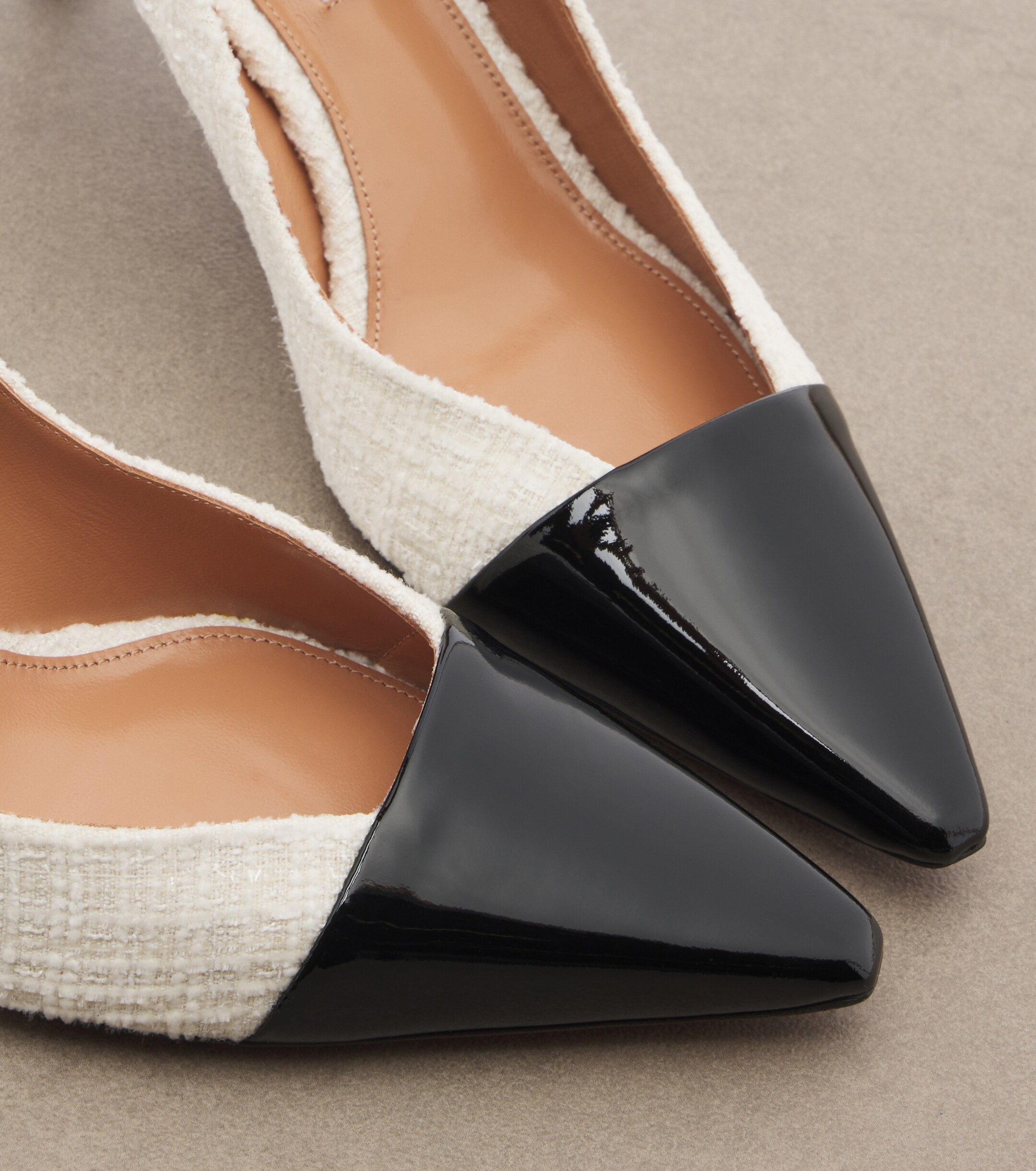 AQUAZZURA Aquazzura Orbit leather-trimmed tweed pumps
