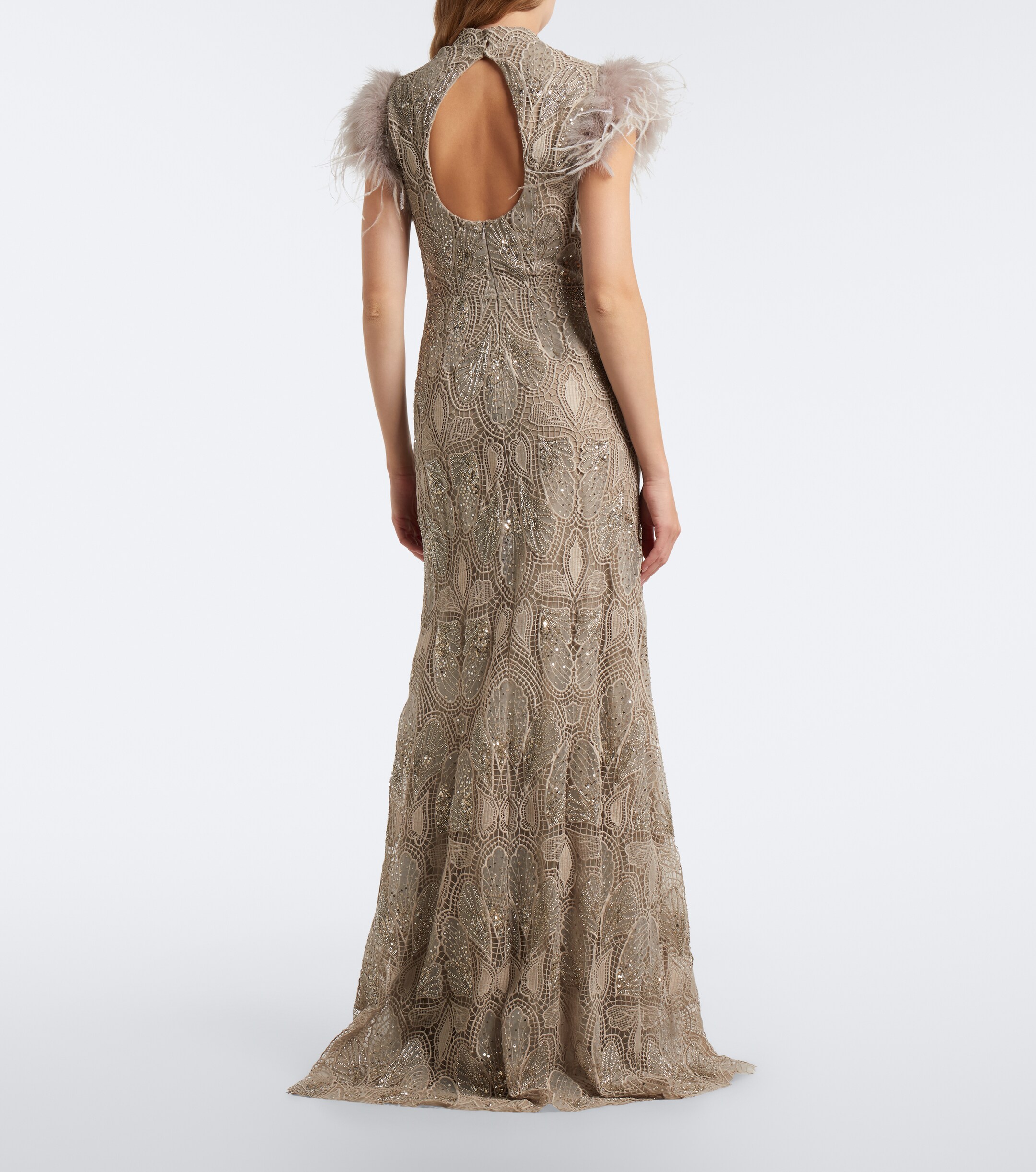 GEORGES HOBEIKA Georges Hobeika Embellished guipure lace gown