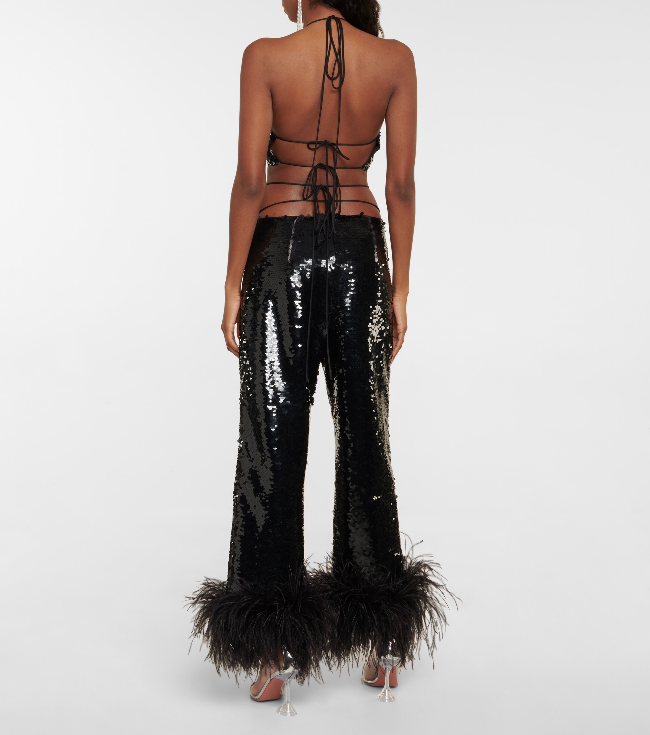 Magda Butrym Sequined halterneck crop top