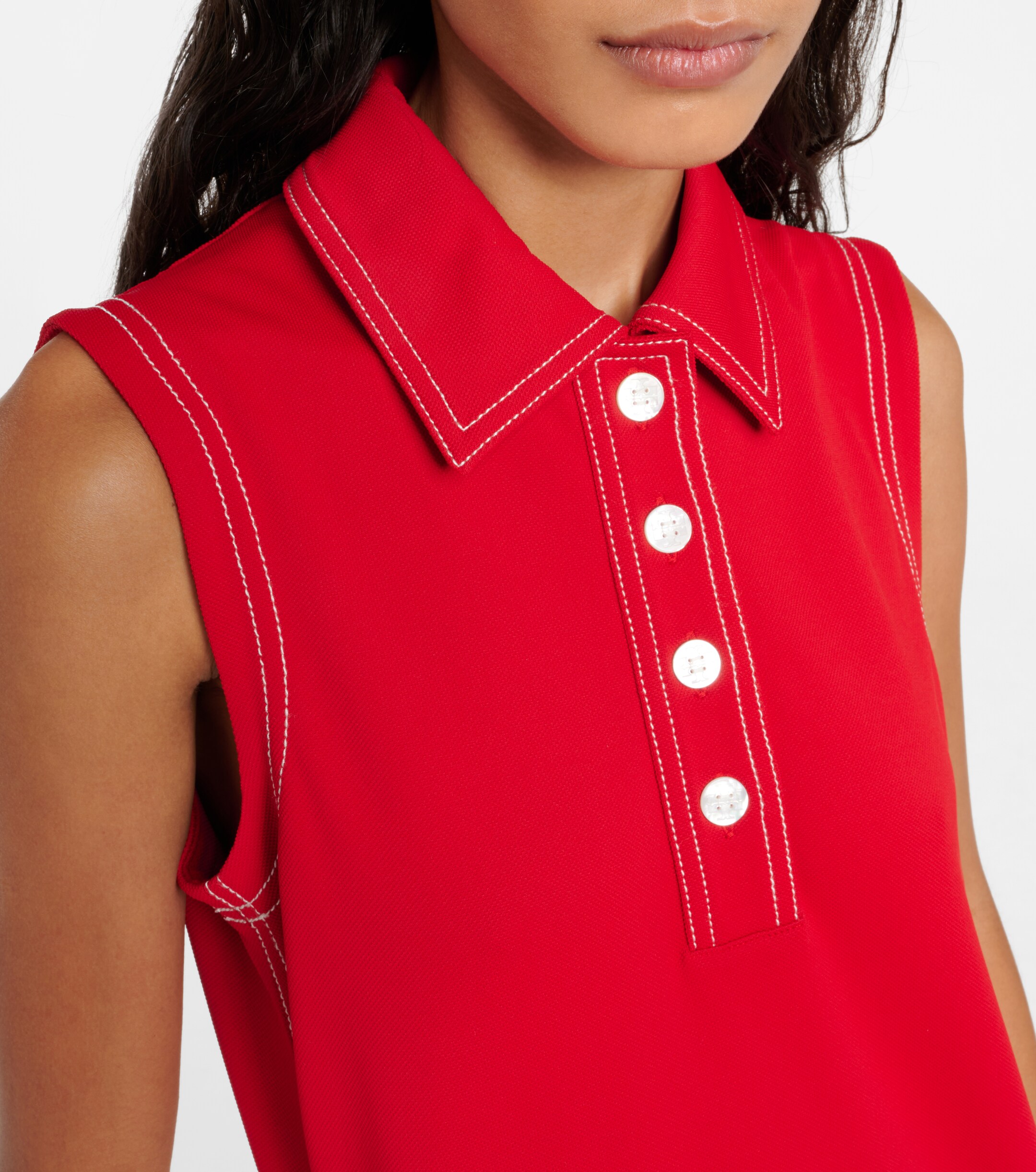 TORY SPORT Tory Sport Contrast Stitch Polo minidress