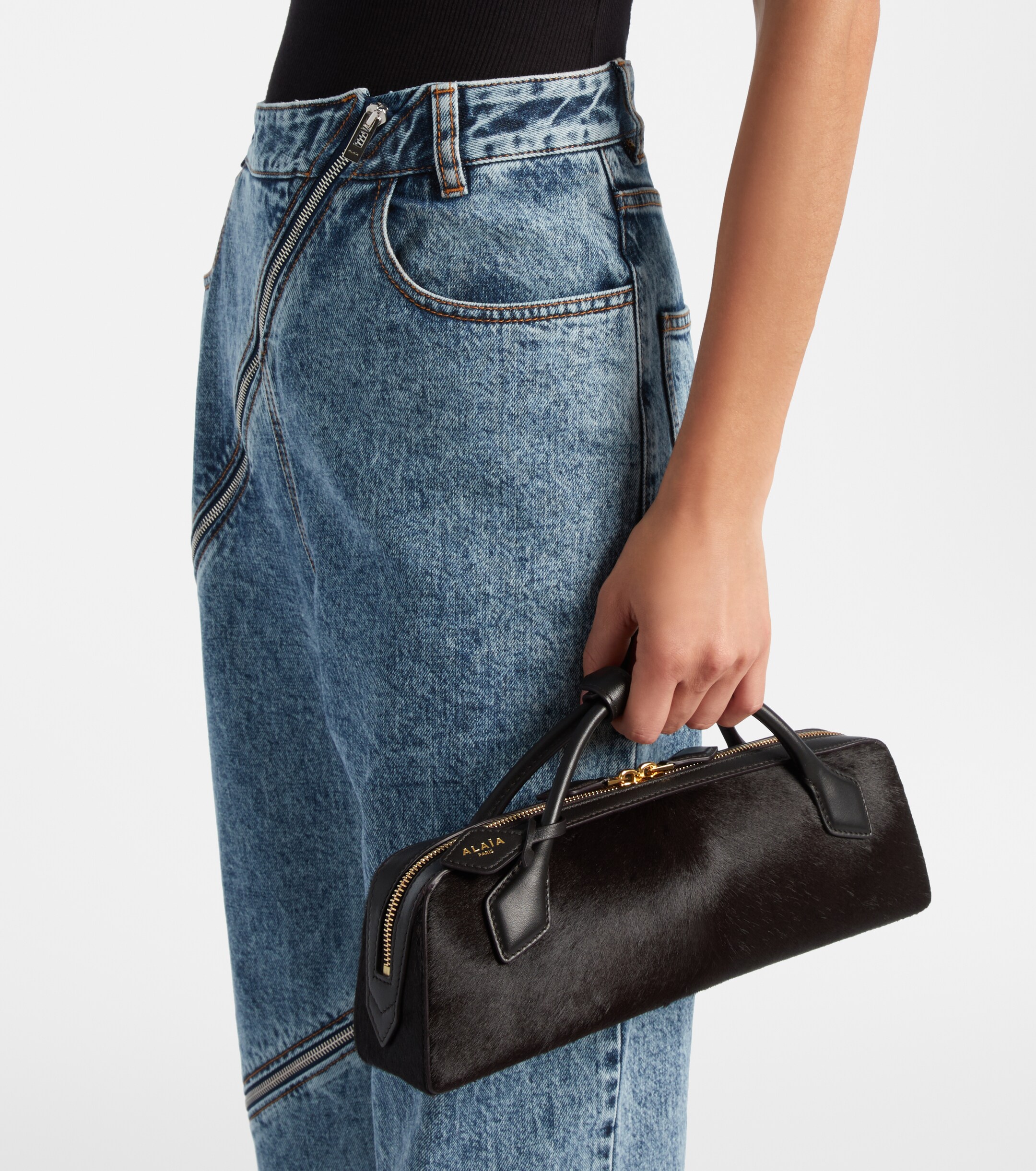 Alaïa Le Teckel Small calf hair clutch