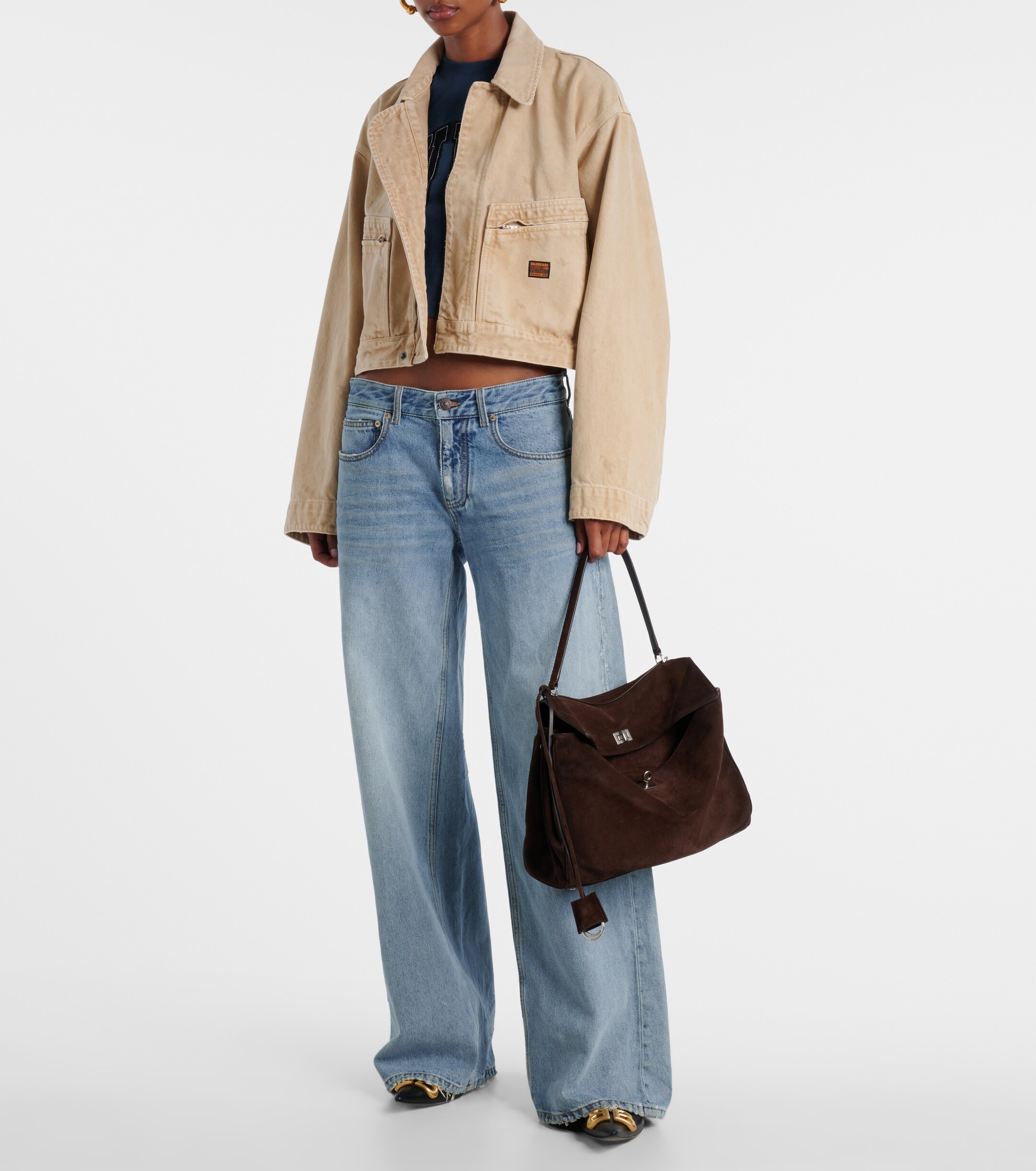 Balenciaga Rodeo Medium suede shoulder bag